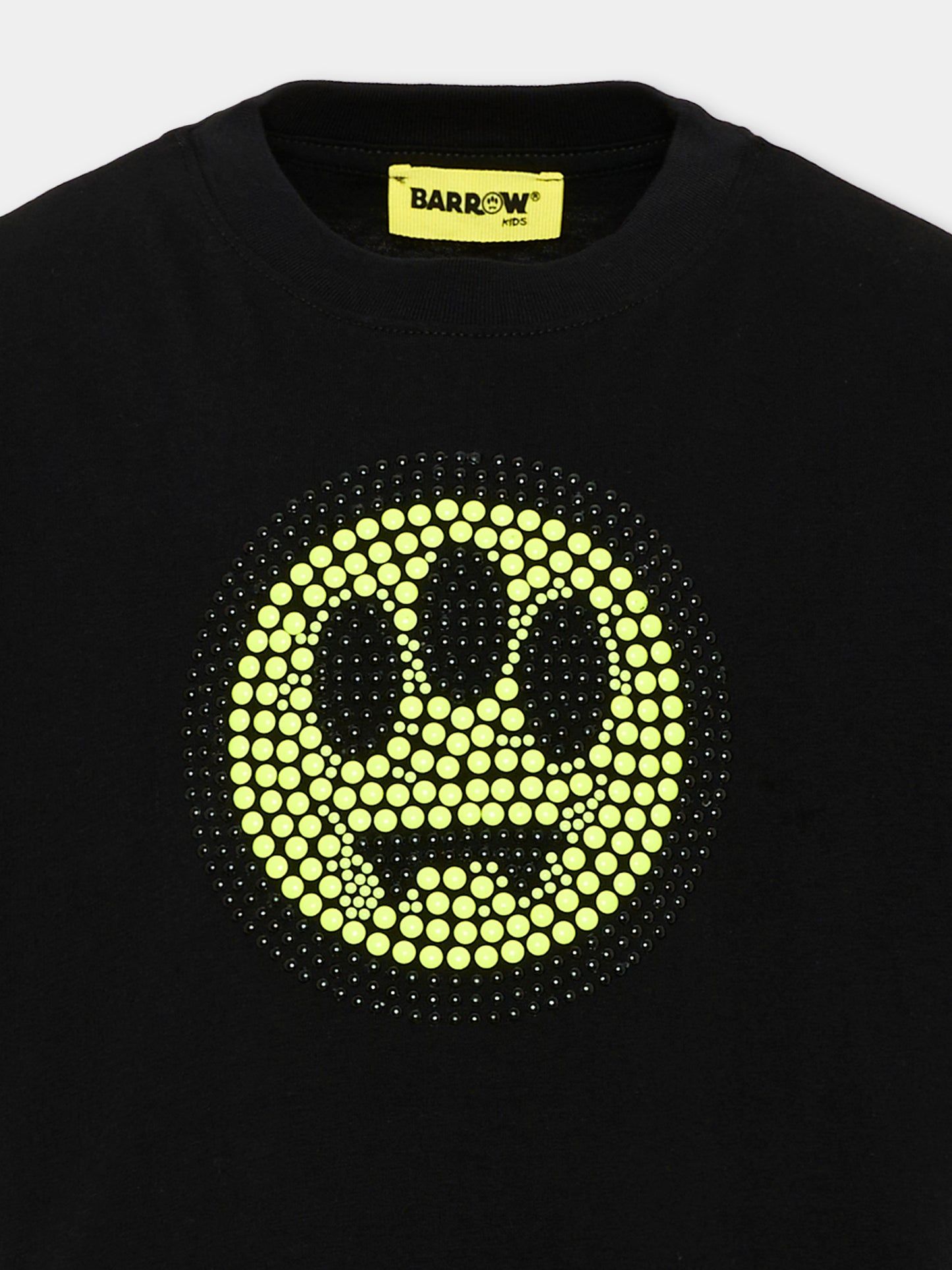 T-Shirt nera per bambina con smile,Barrow,F6BKJGTH124 110
