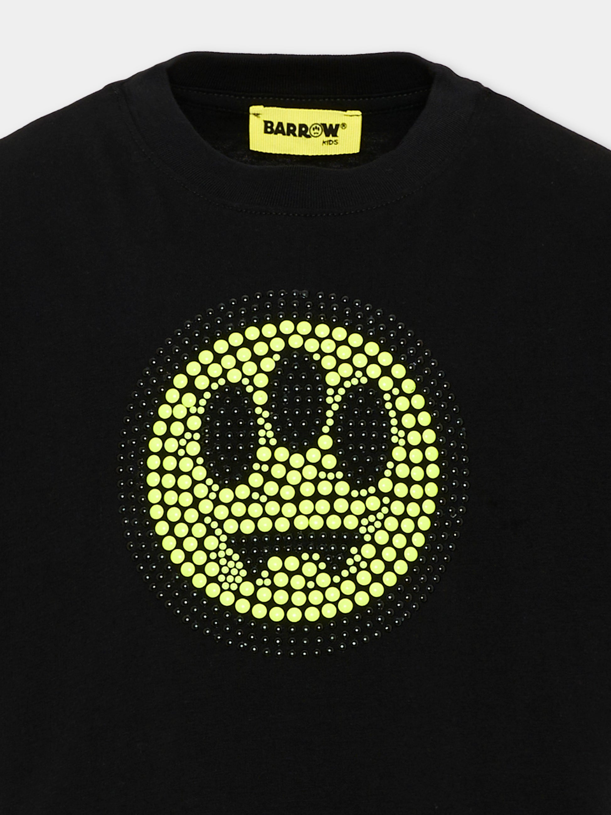 T-Shirt nera per bambina con smile,Barrow,F6BKJGTH124 110