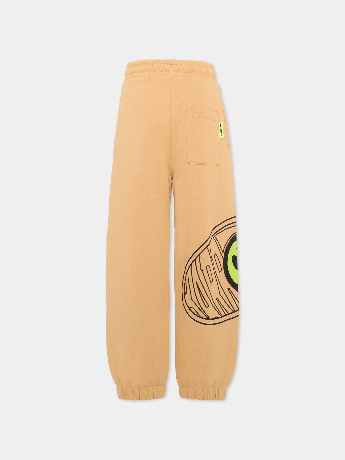 Pantalone beige per bambini con stampa,Barrow,F6BKJUFP034 413