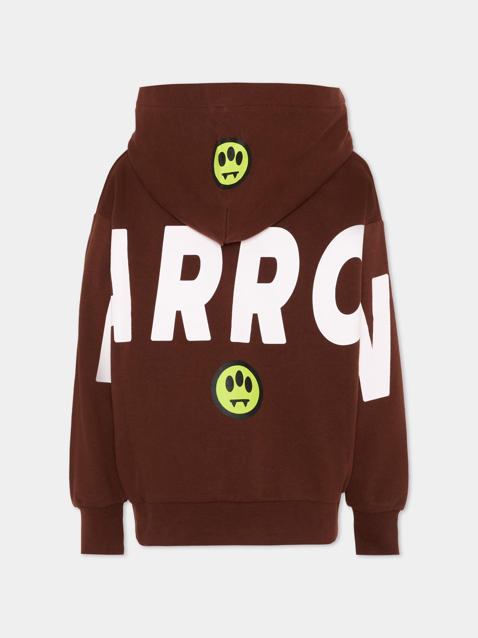 Felpa con cappuccio marrone con logo,Barrow,F6BKJUHS015 408