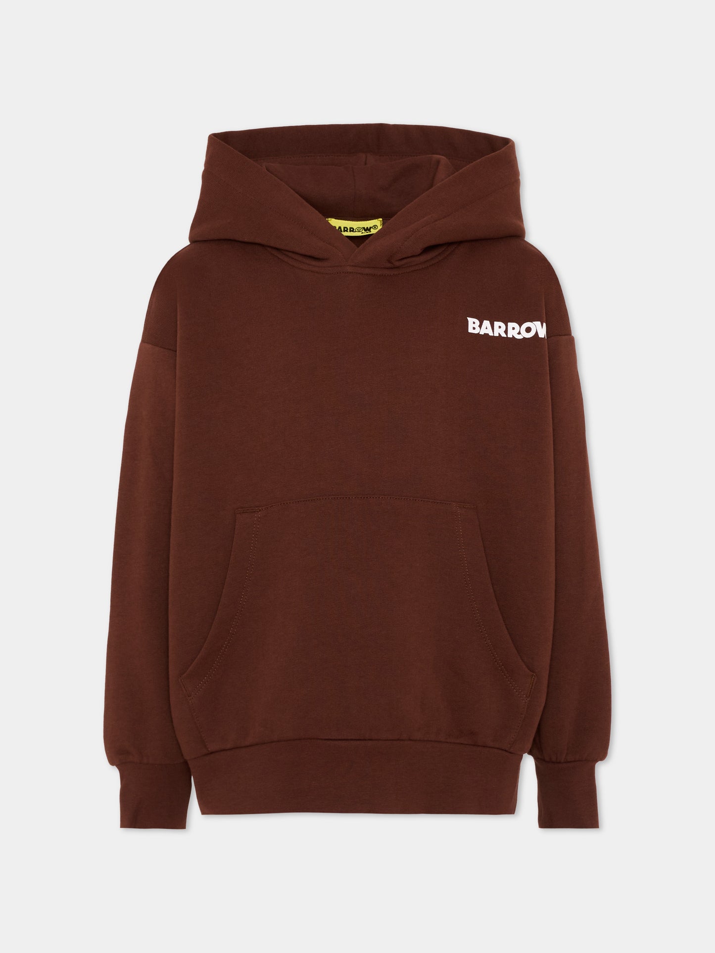 Felpa con cappuccio marrone con logo,Barrow,F6BKJUHS015 408