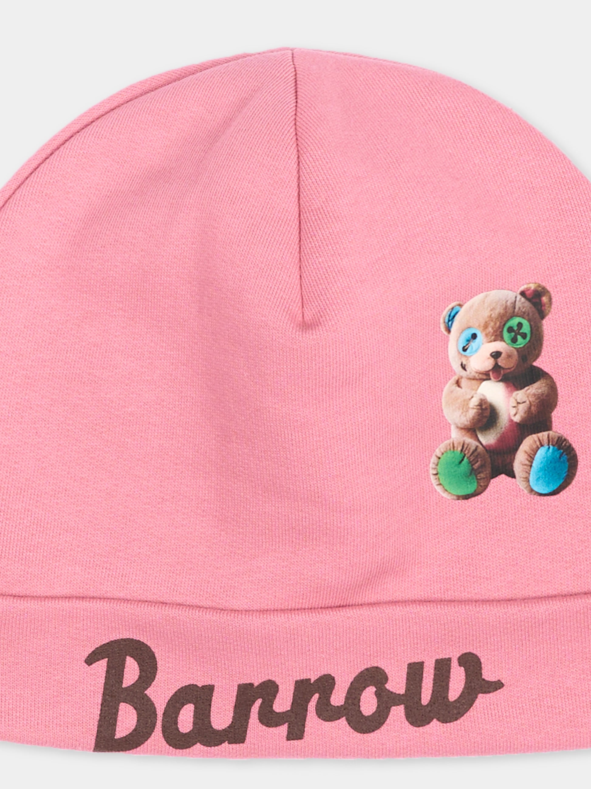 Berretto rosa per bambina con logo,Barrow,F6BKJUHT094 409