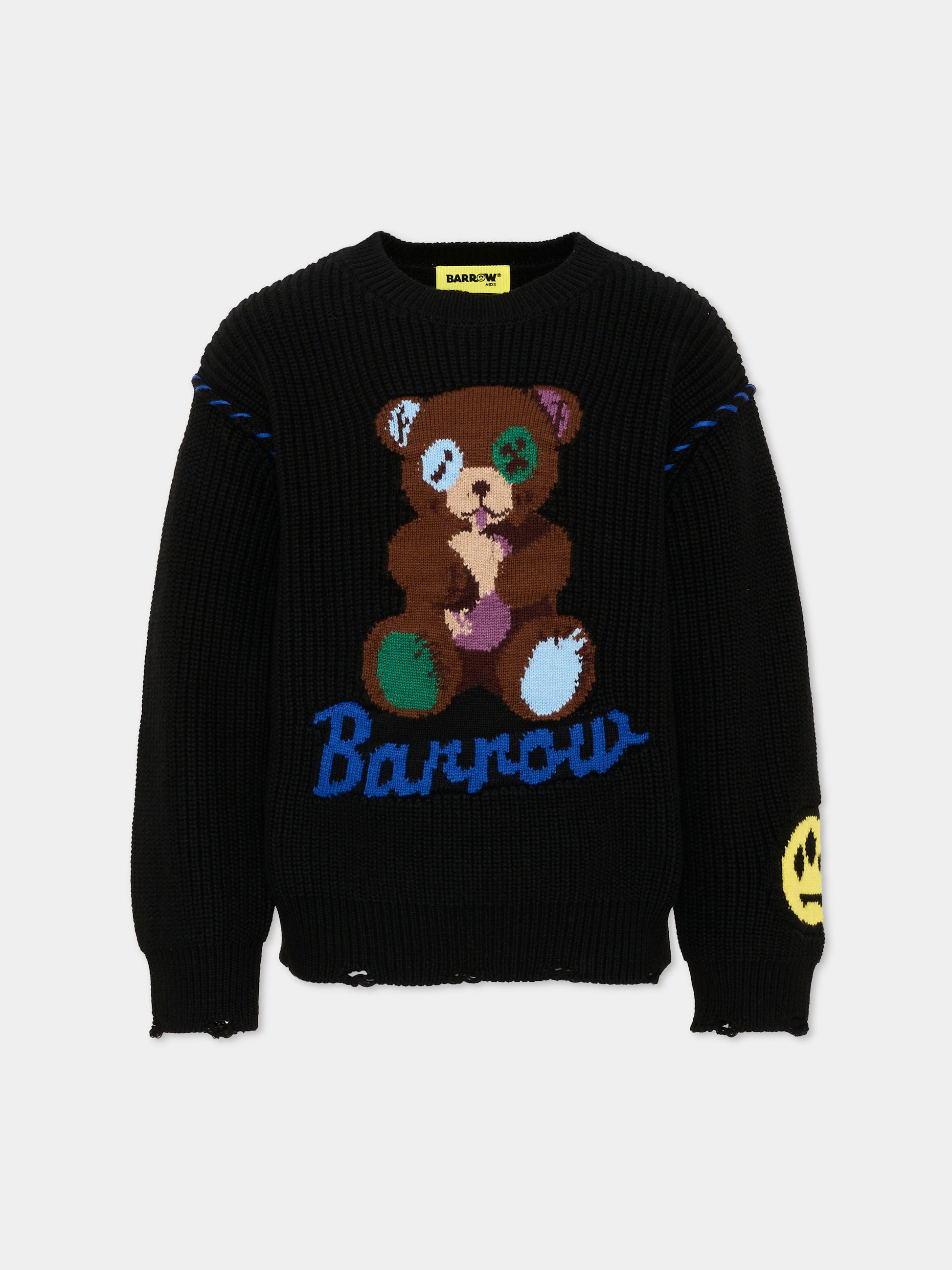 Maglione nero per bambini con ricamo,Barrow,F6BKJUJP040 110