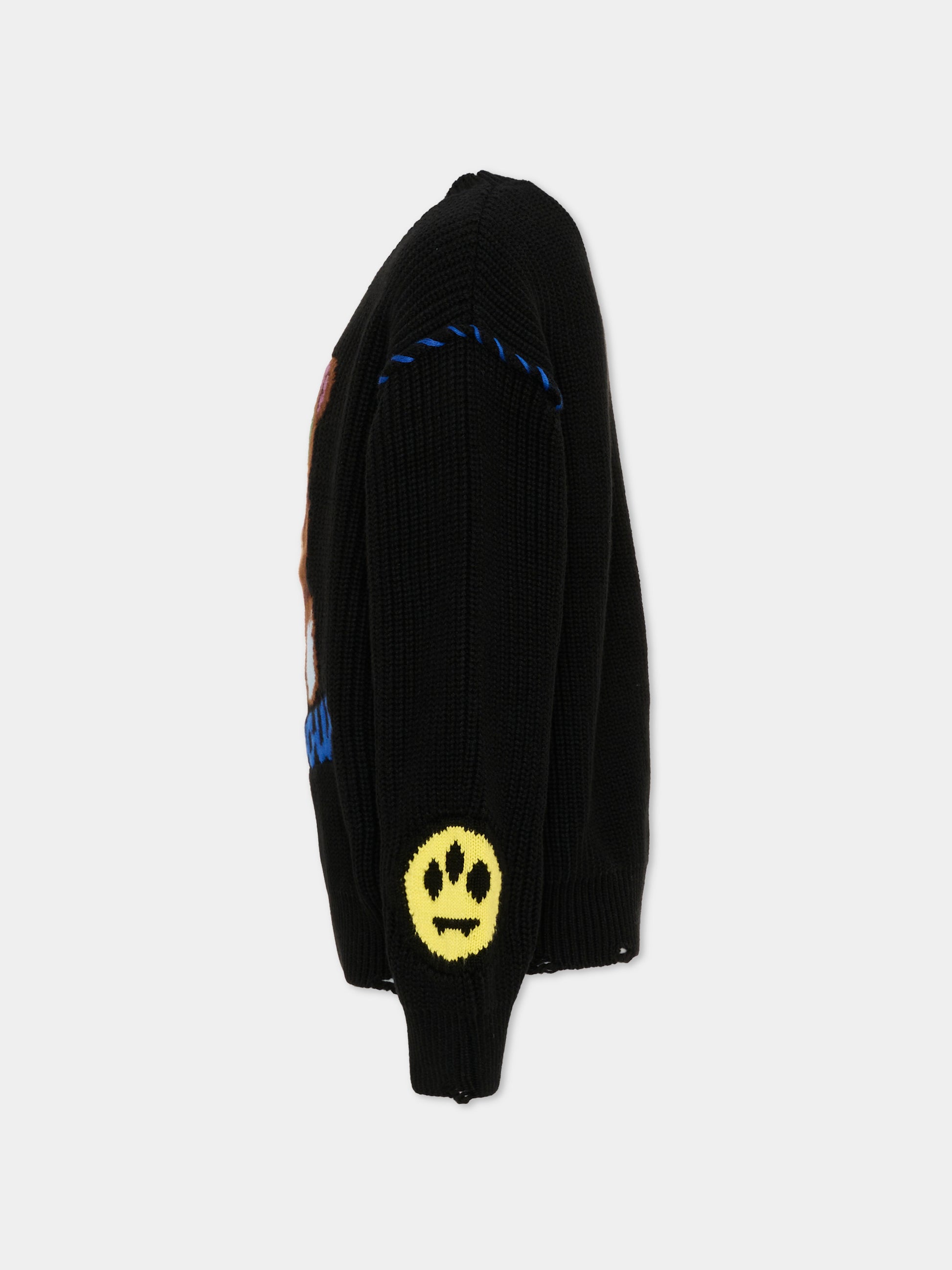 Maglione nero per bambini con ricamo,Barrow,F6BKJUJP040 110