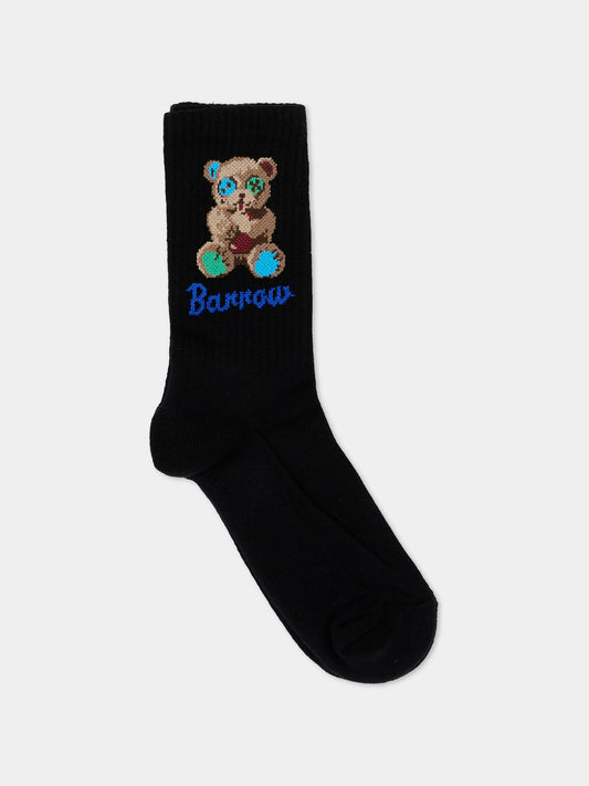 Calza Spugna nera per bambini con logo,Barrow,F6BKJUSO093 110