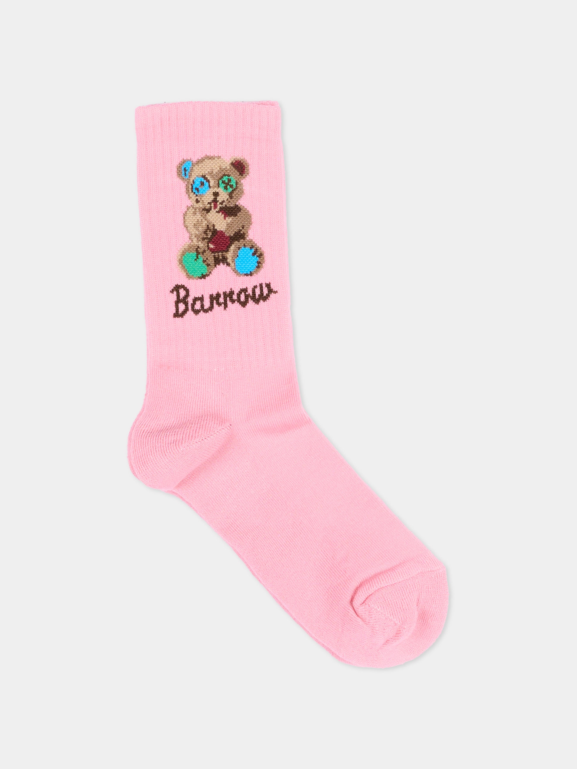 Calza Spugna rosa per bambina con logo,Barrow,F6BKJUSO093 409