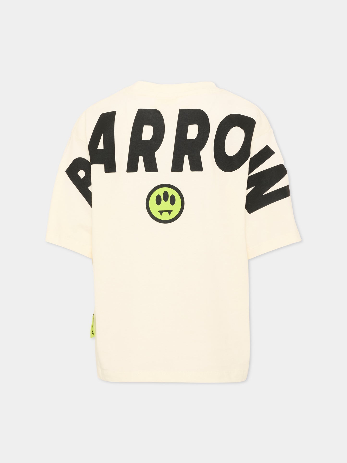 T-shirt avorio per bambini con logo,Barrow,F6BKJUTH012 013