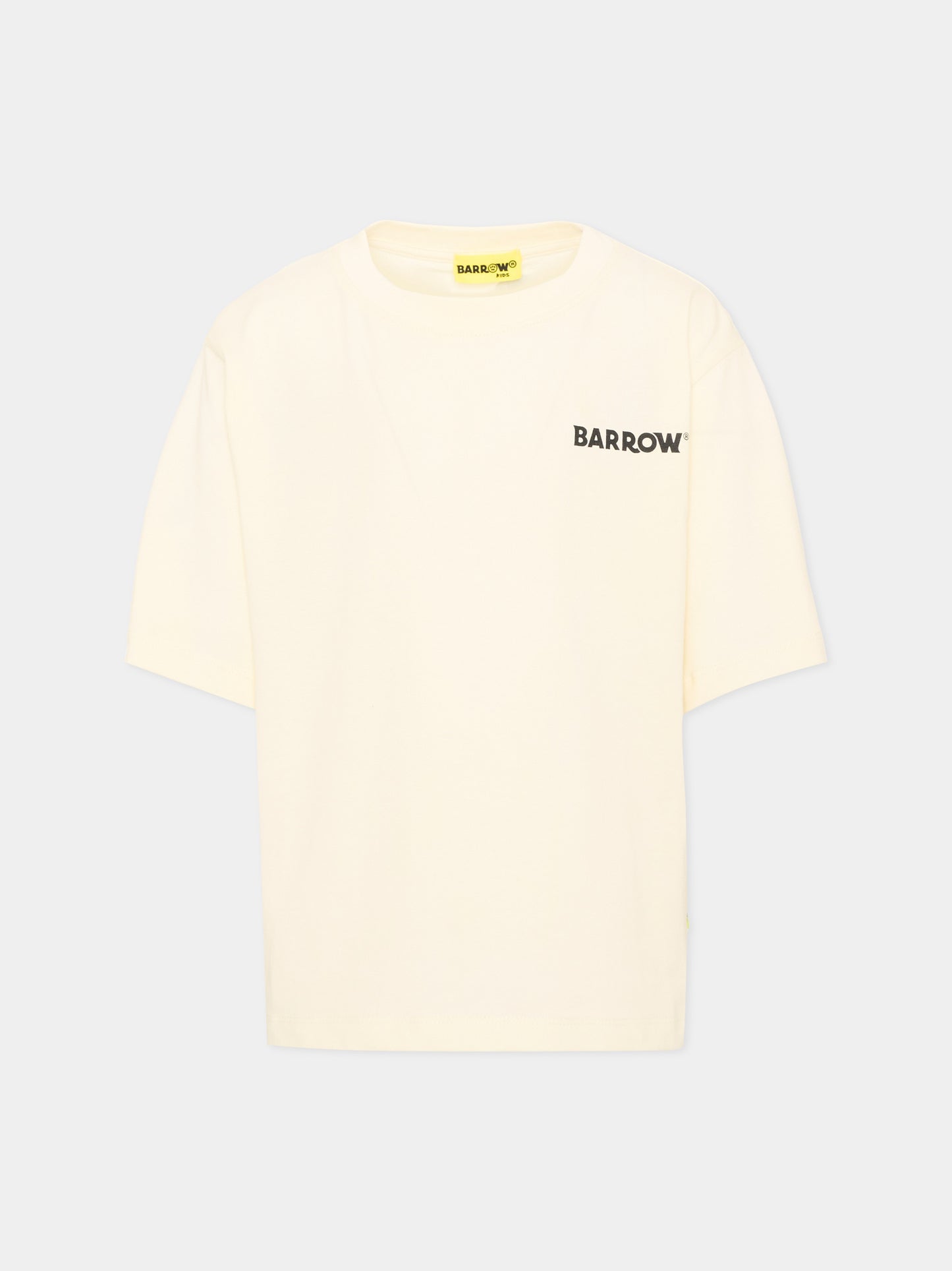 T-shirt avorio per bambini con logo,Barrow,F6BKJUTH012 013