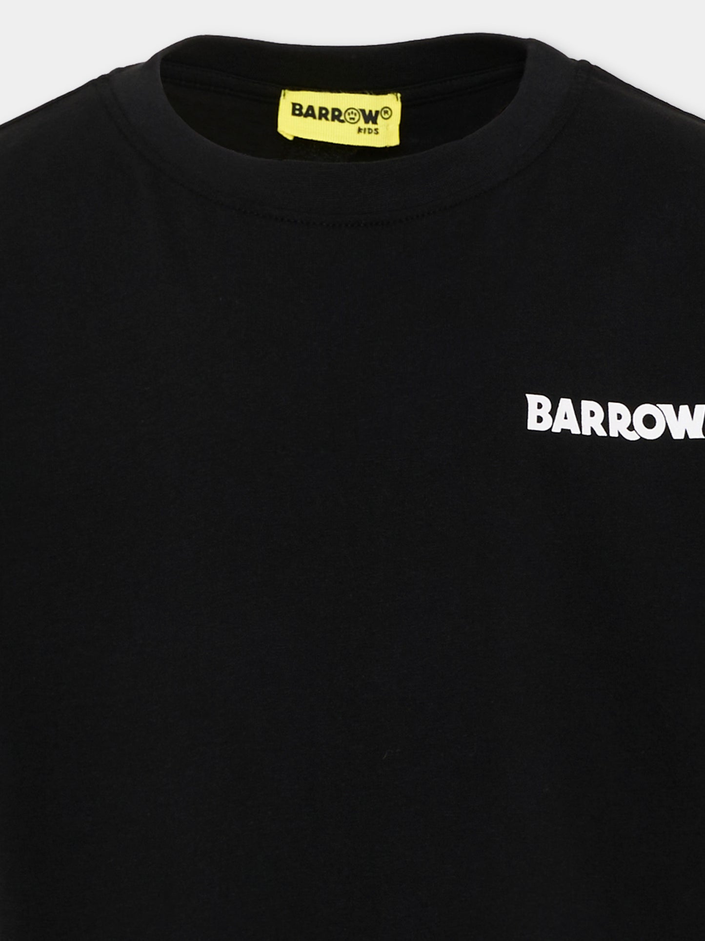 T-shirt a manica corta nera con logo,Barrow,F6BKJUTH012 110