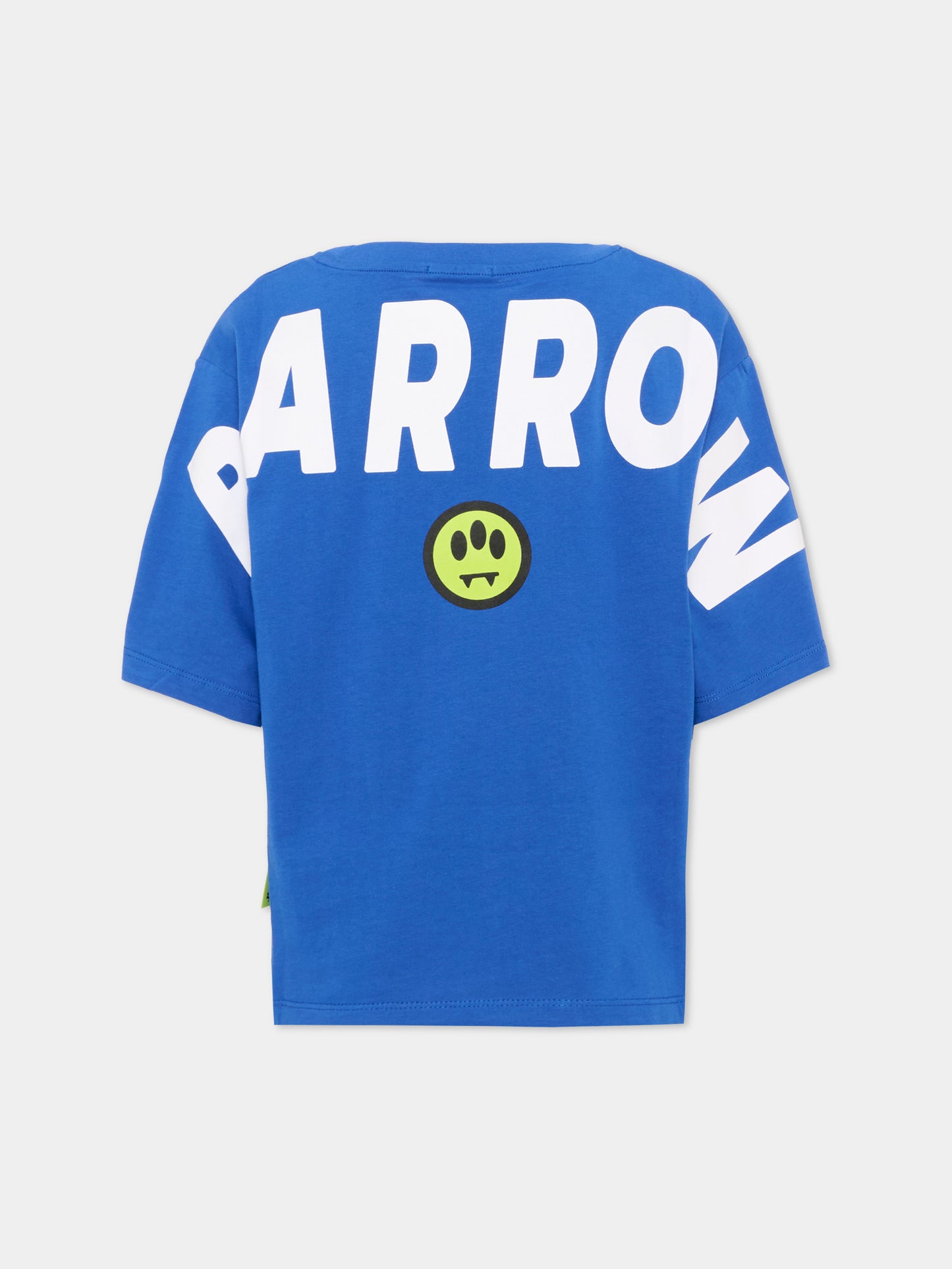 T-shirt blu per bambini con logo,Barrow,F6BKJUTH012 407