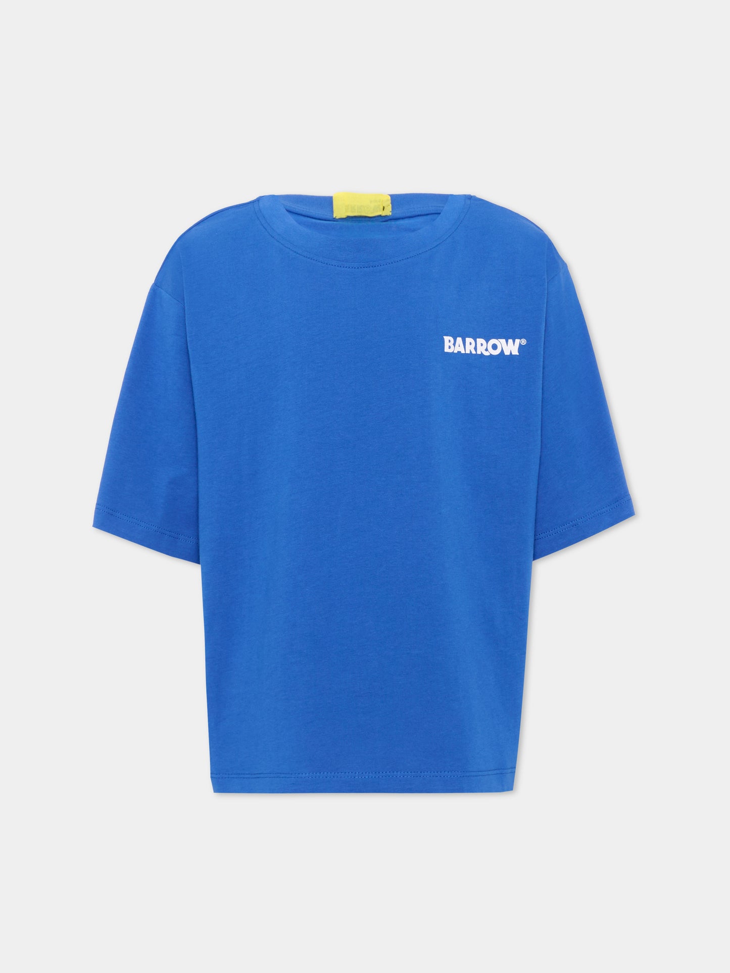 T-shirt blu per bambini con logo,Barrow,F6BKJUTH012 407