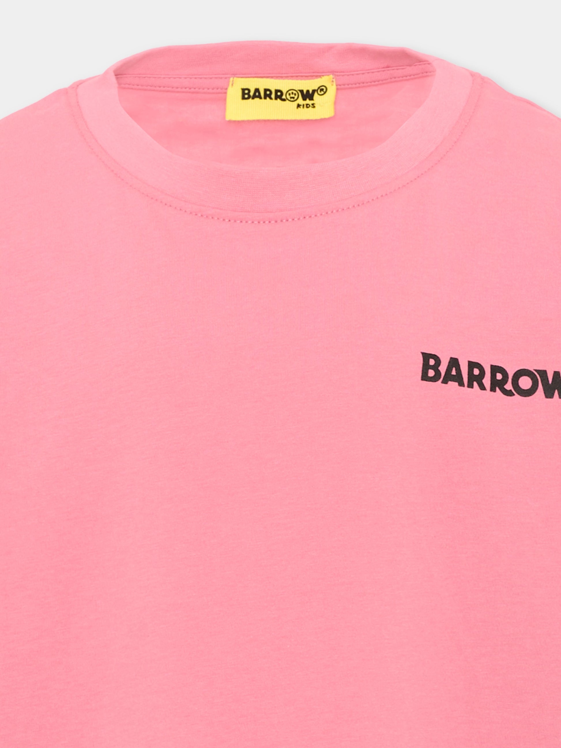 T-shirt rosa per bambina con stampa,Barrow,F6BKJUTH012 409