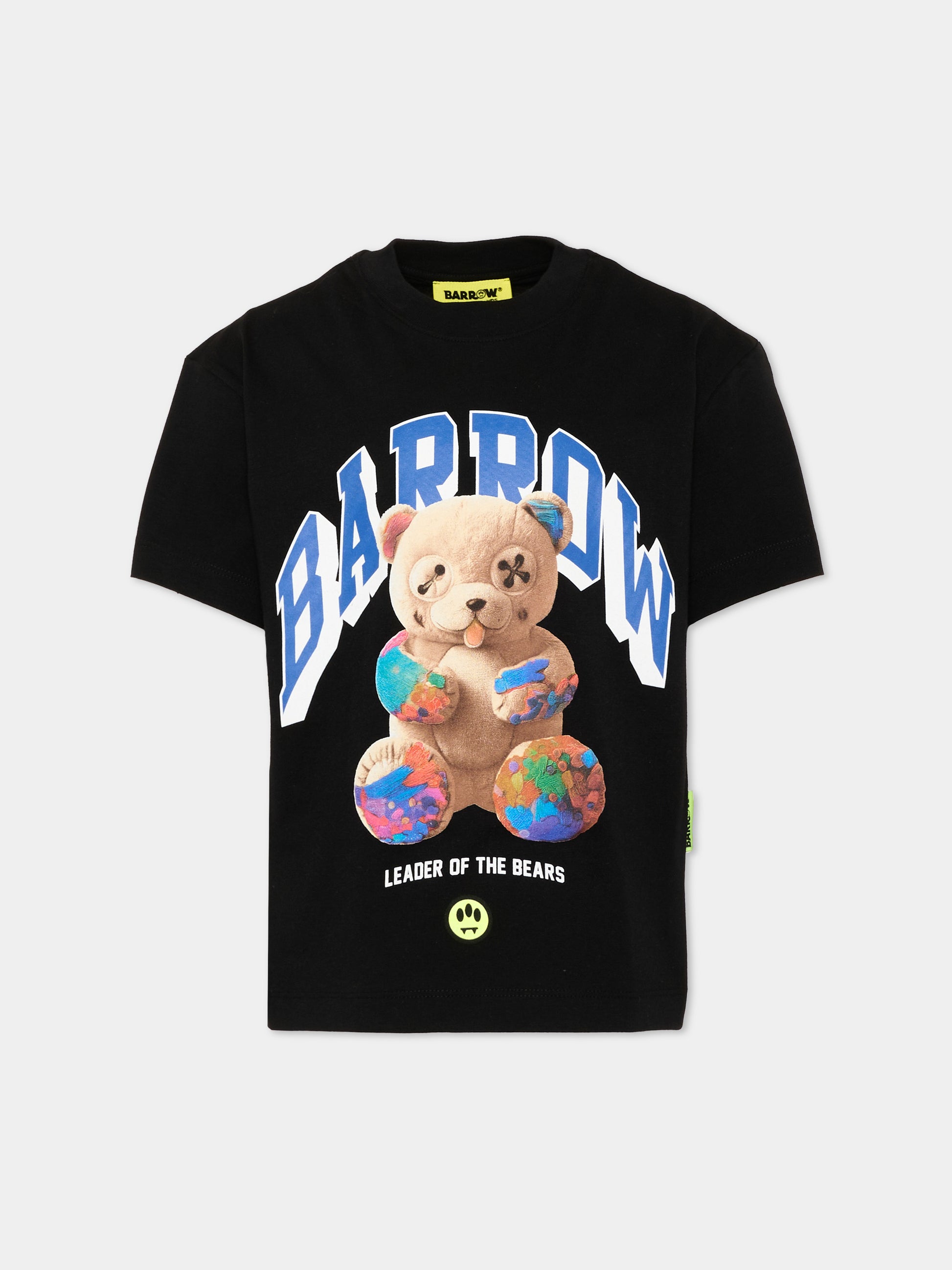 T-shirt nera per bambini con stampa,Barrow,F6BKJUTH027 110