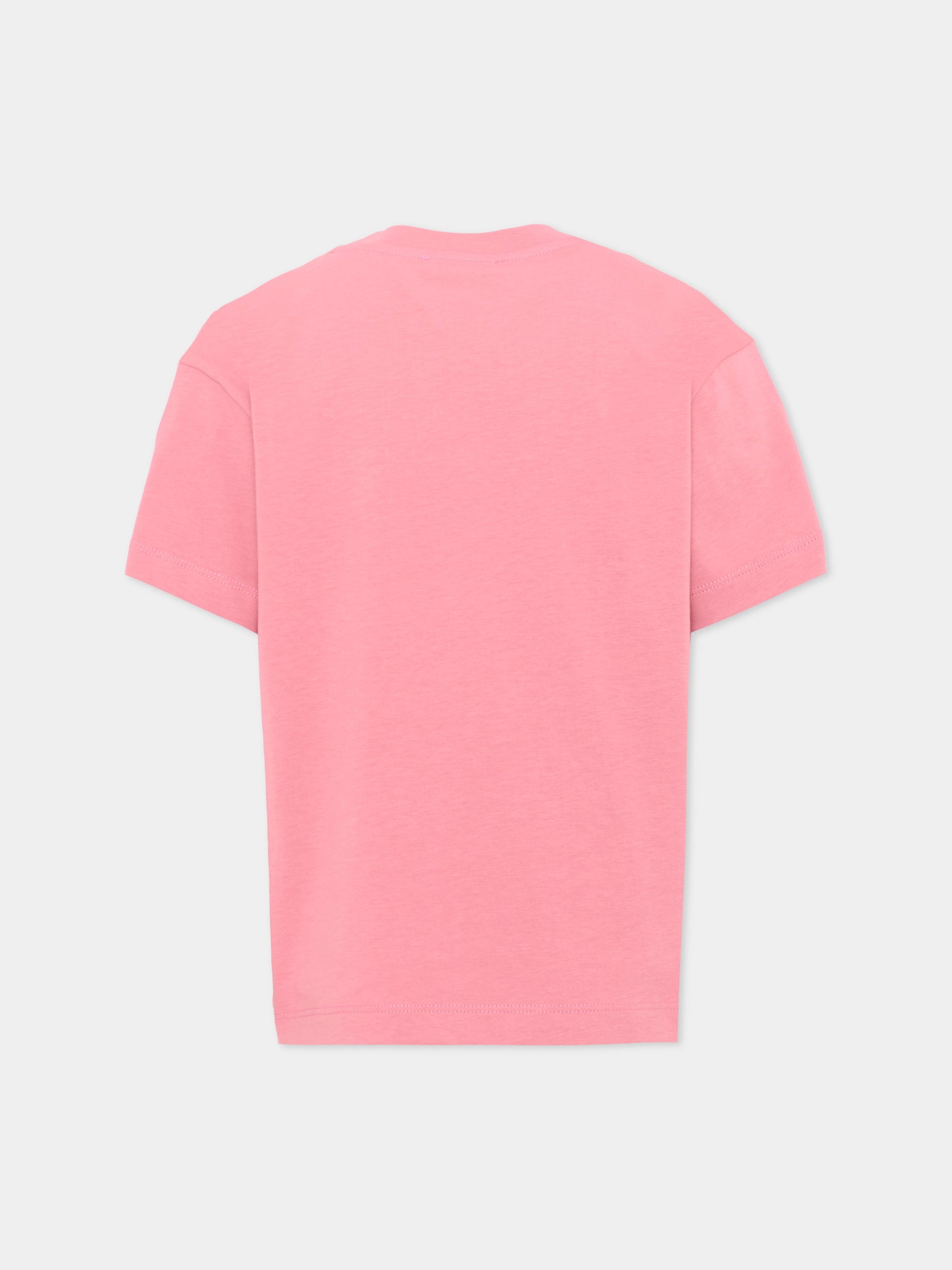 T-shirt rosa per bambina con stampa,Barrow,F6BKJUTH027 409