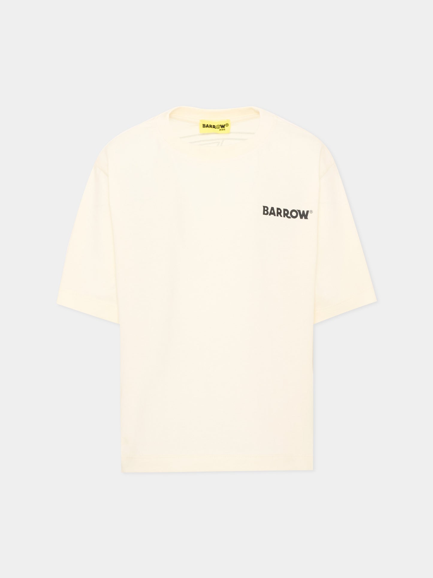 T-shirt avorio per bambini con logo,Barrow,F6BKJUTH033 013
