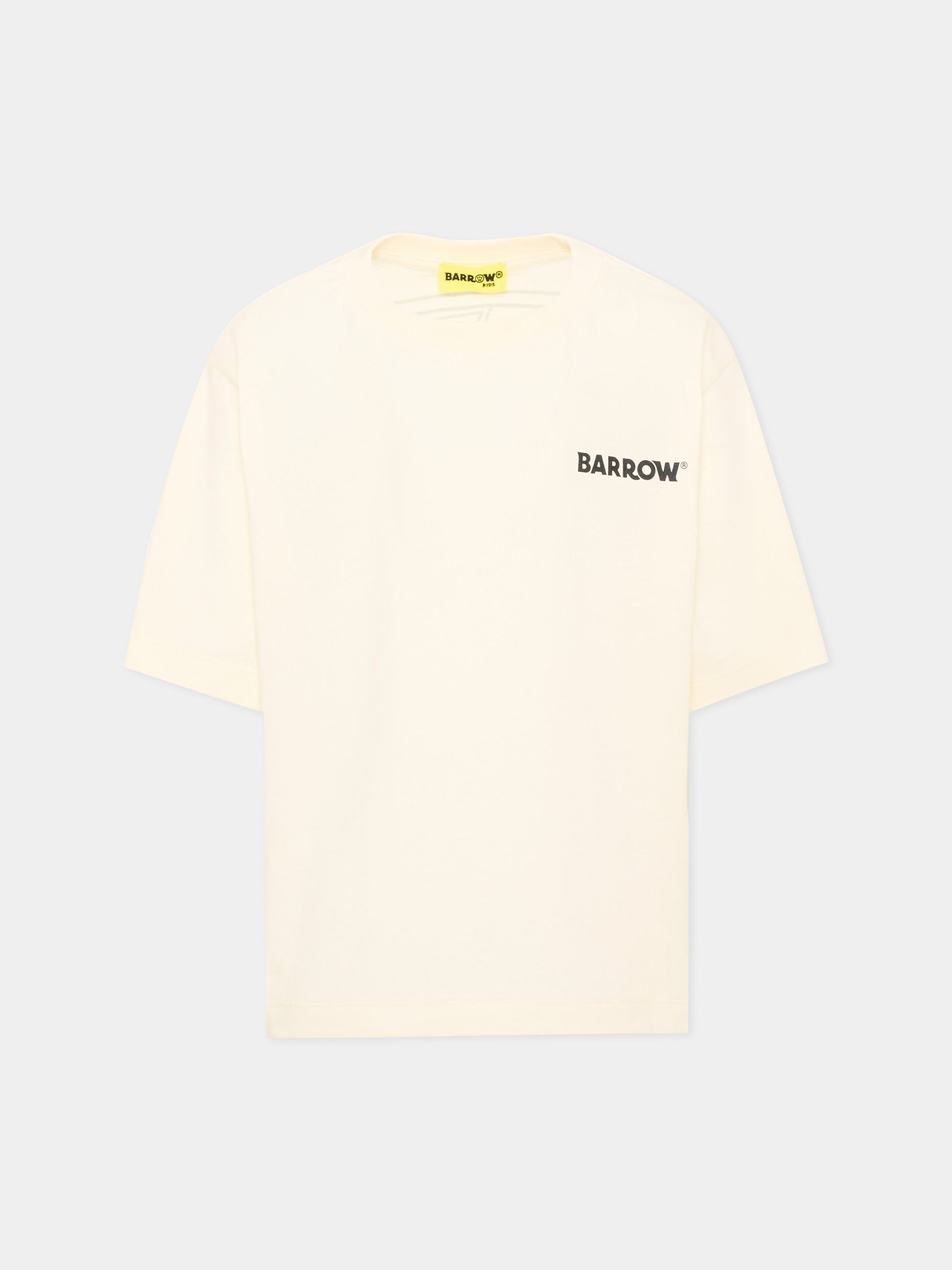 T-shirt avorio per bambini con logo,Barrow,F6BKJUTH033 013