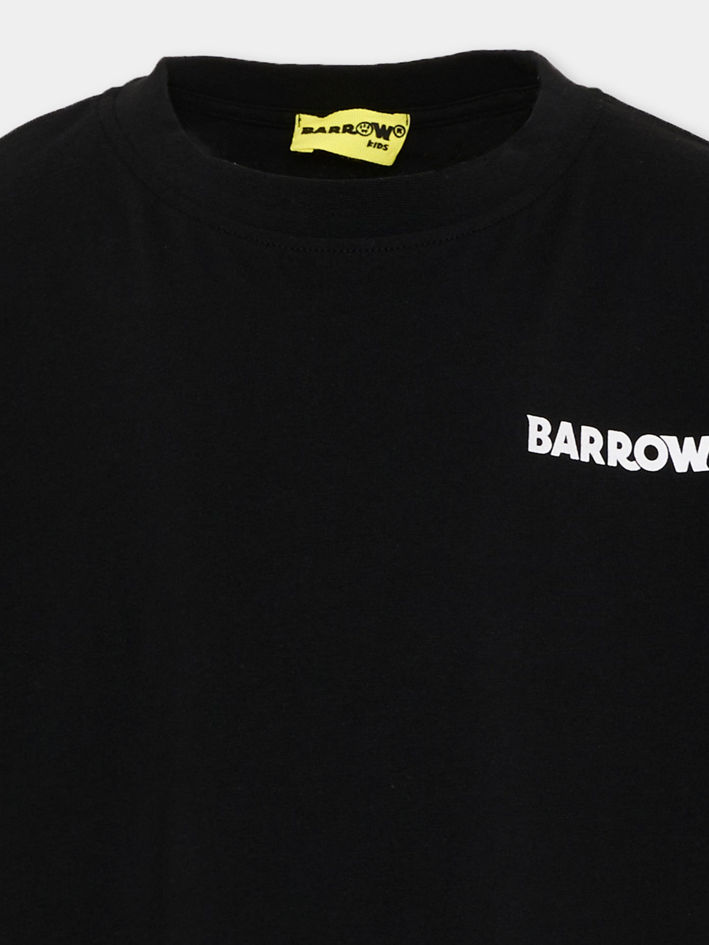 T-shirt nera per bambini con stampa,Barrow,F6BKJUTH033 110