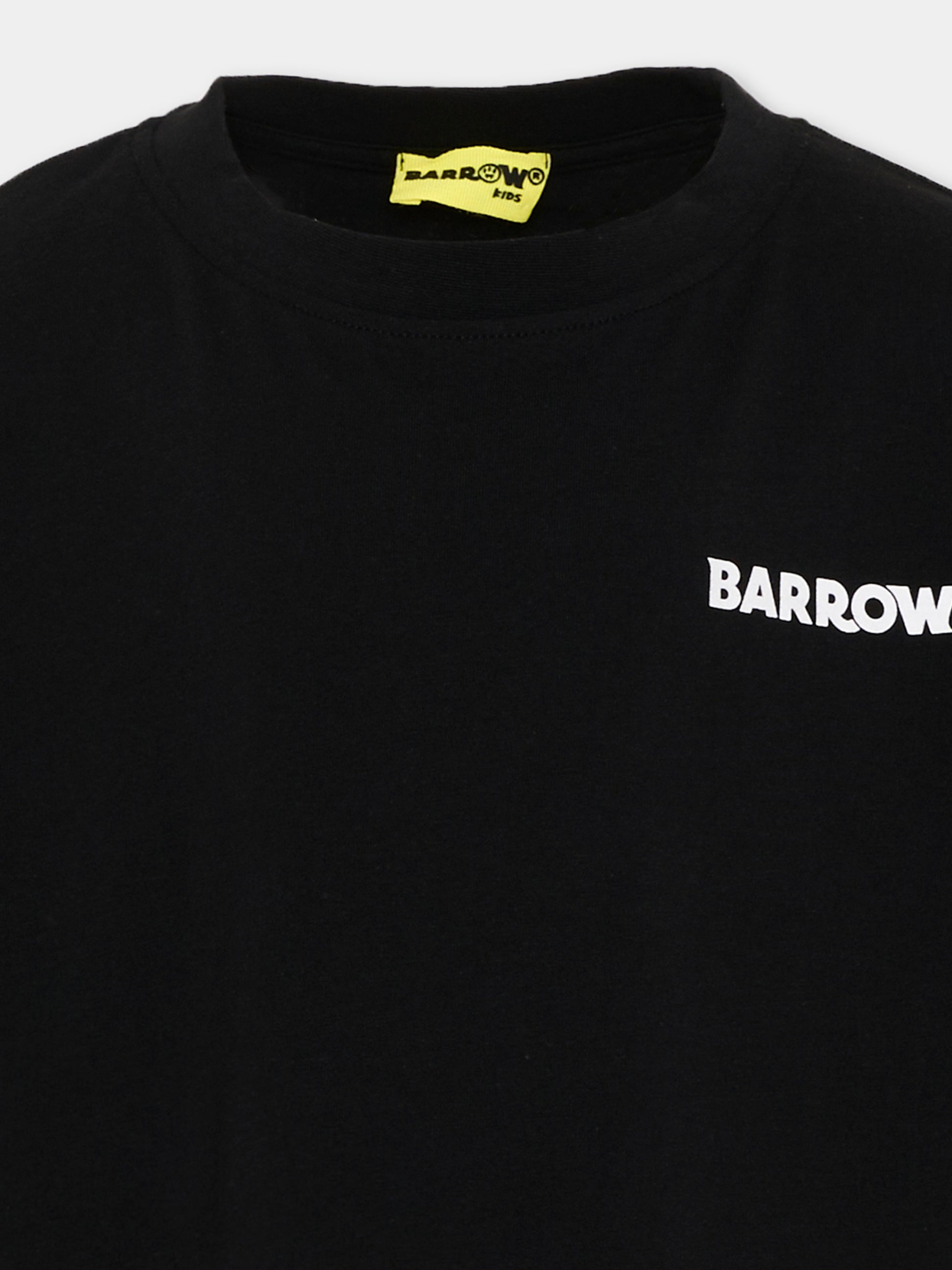 T-shirt nera per bambini con stampa,Barrow,F6BKJUTH033 110