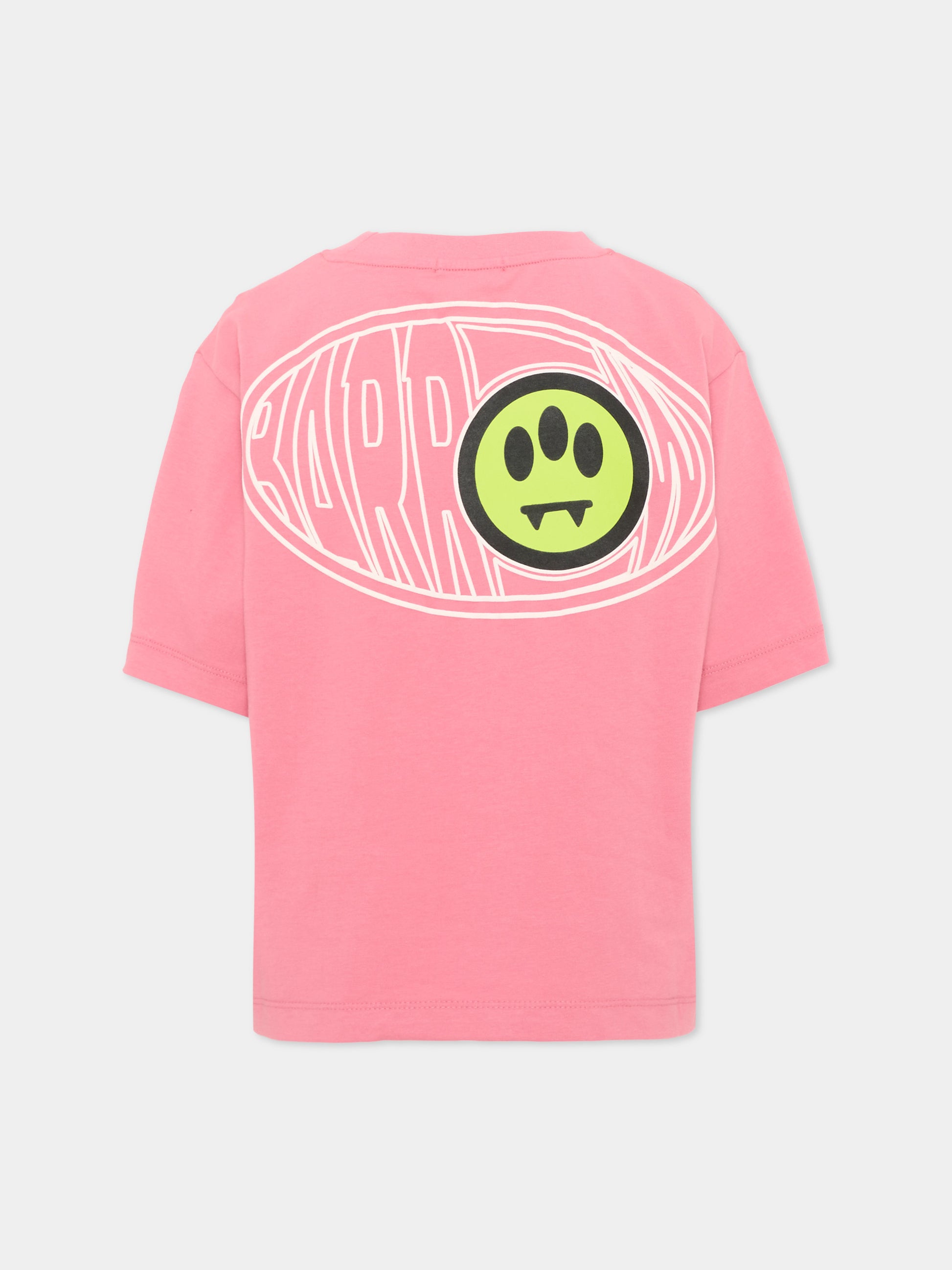 T-shirt rosa per bambina con stampa,Barrow,F6BKJUTH033 409