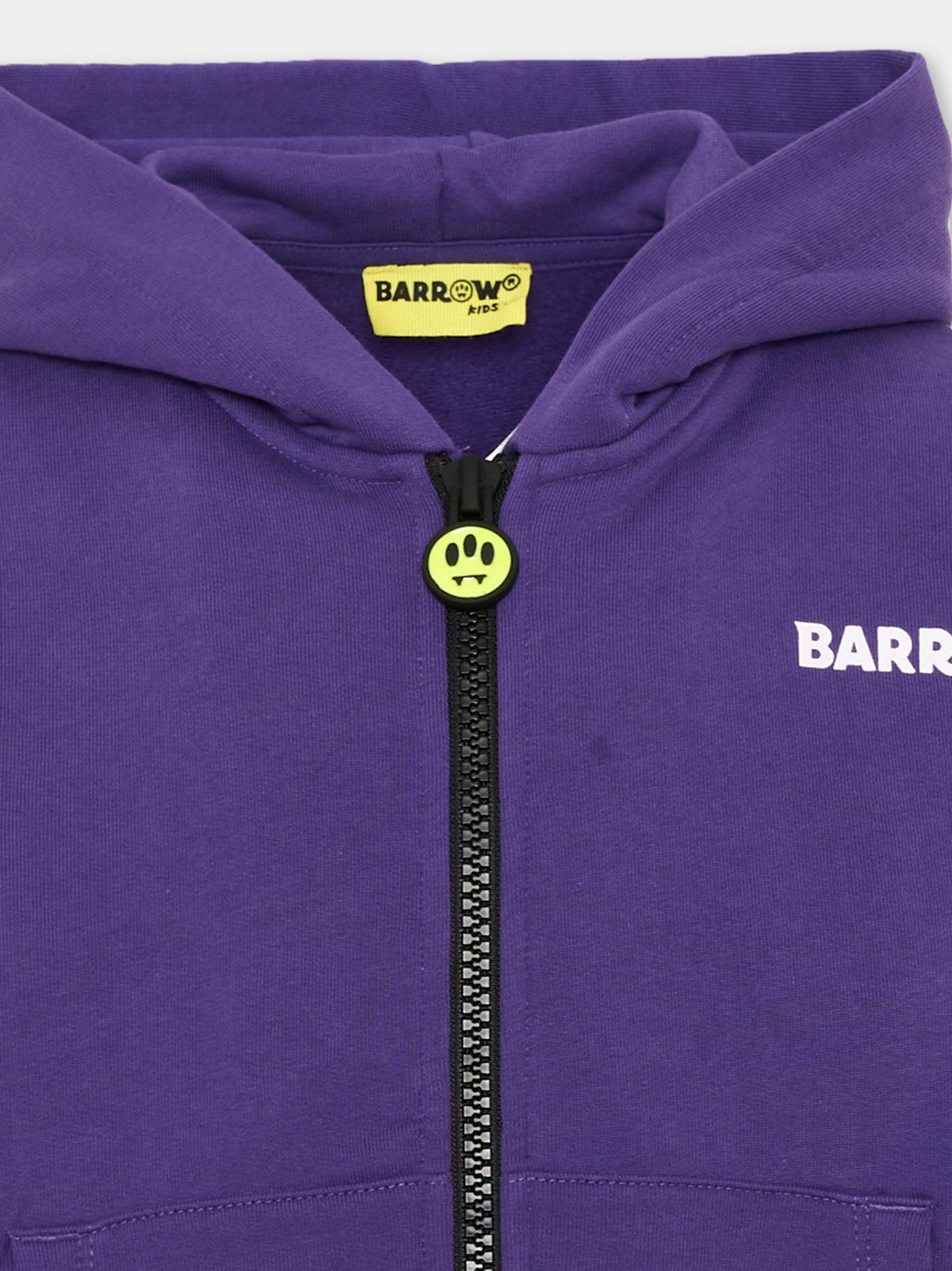 Felpa con cappuccio viola con logo,Barrow,F6BKJUZH017 410