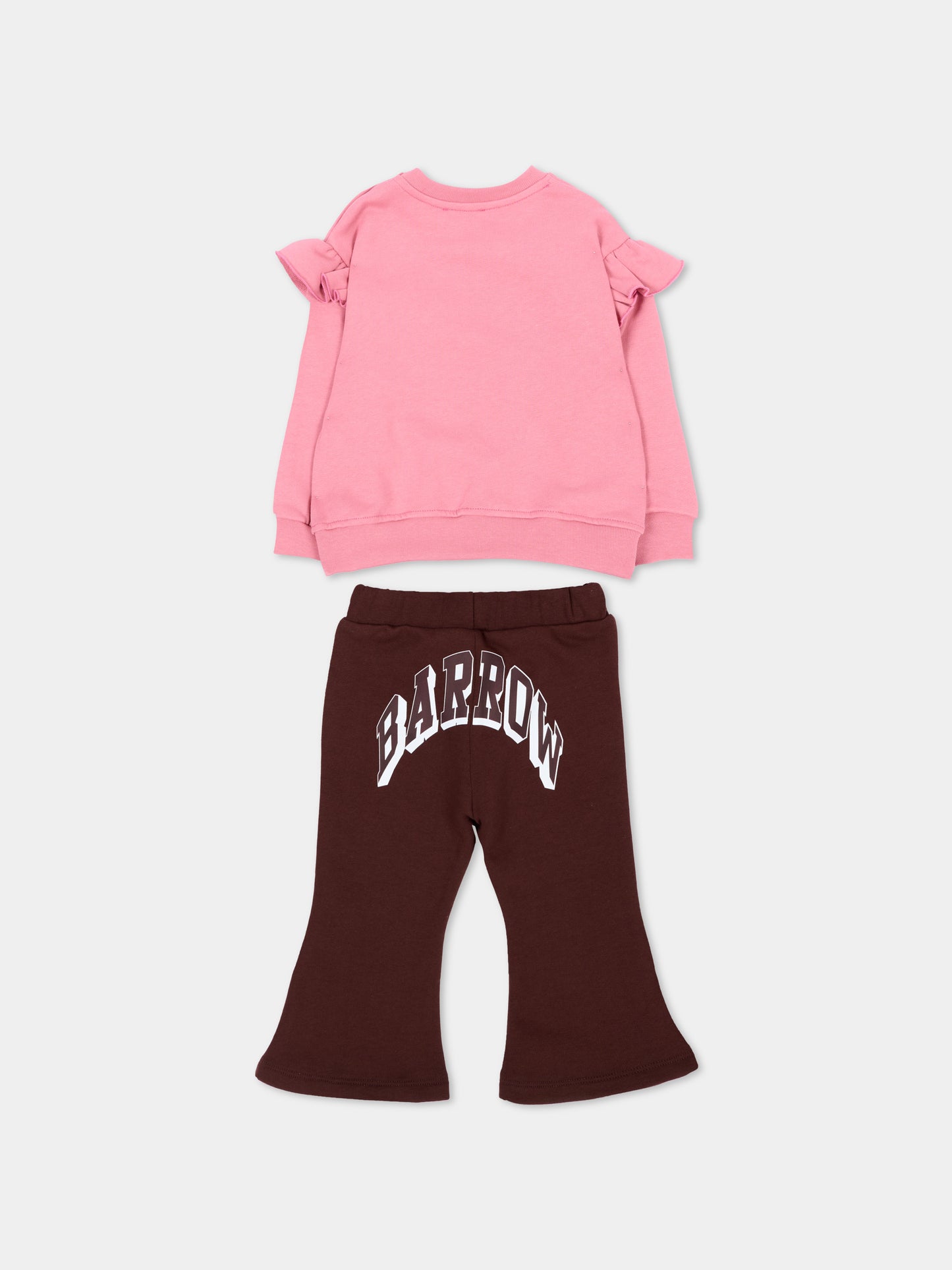 Completo sportivo rosa per neonata con logo,Barrow,F6BKNGSL196 409/408