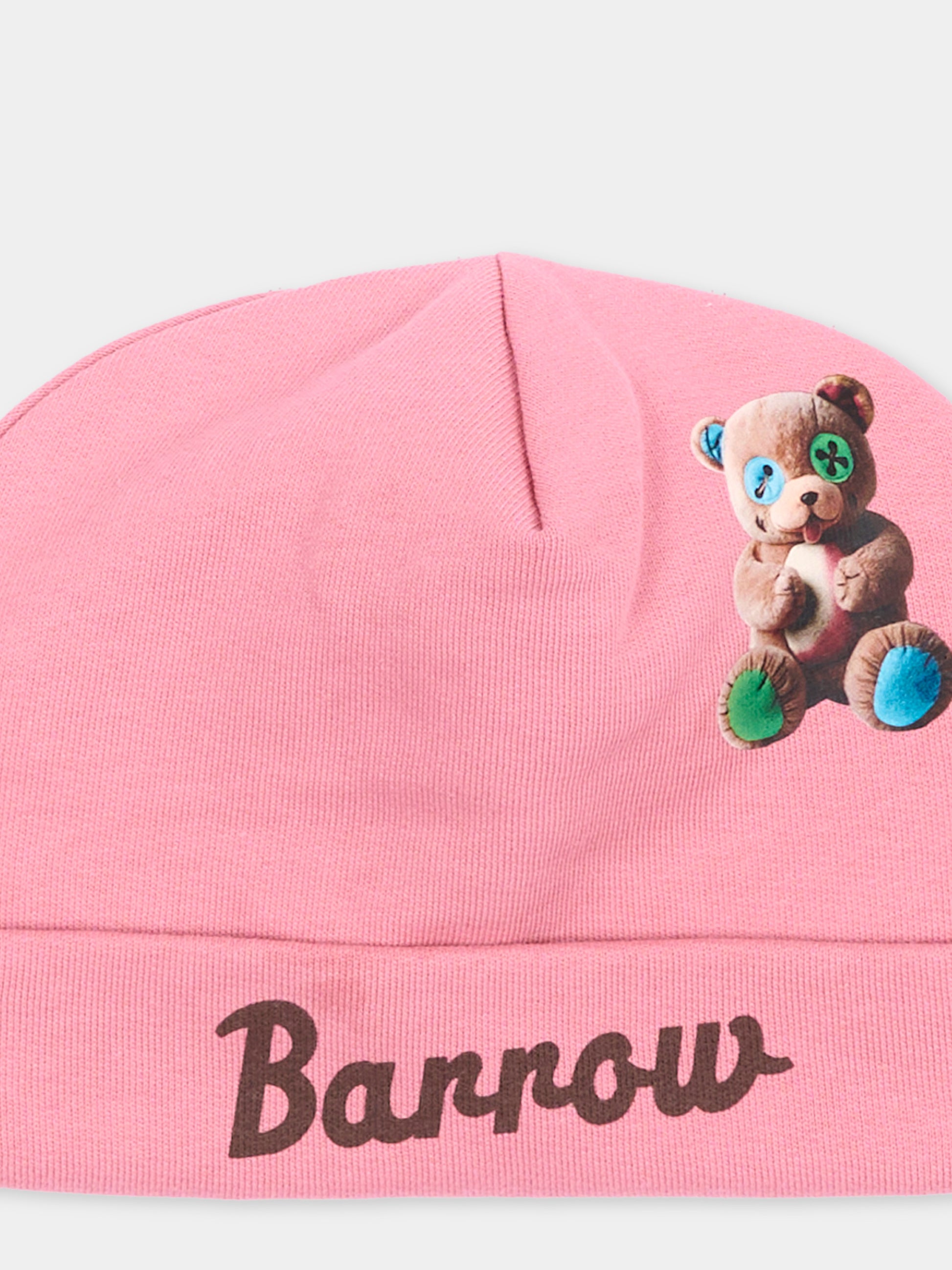 Berretto rosa per neonata con orsetto,Barrow,F6BKUNHT212 409