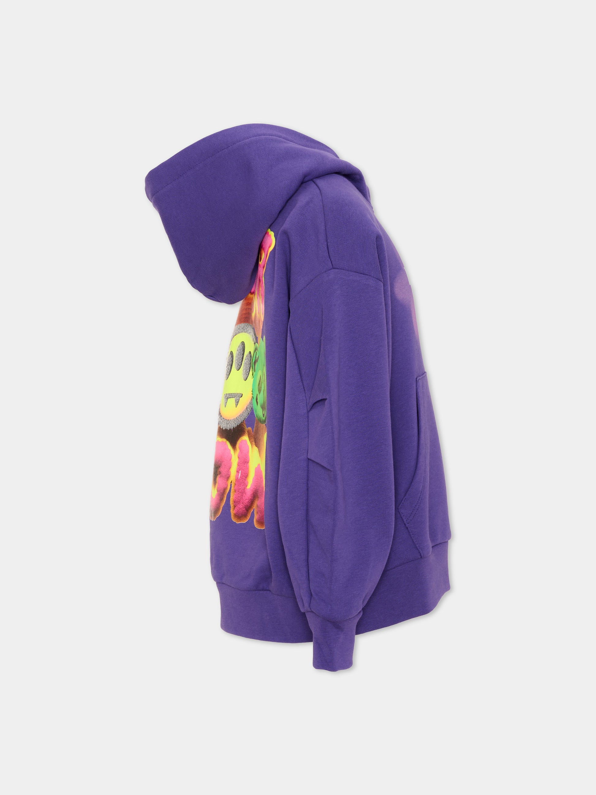 Felpa viola per bambina con logo,Barrow,F6BKJGHS171 410