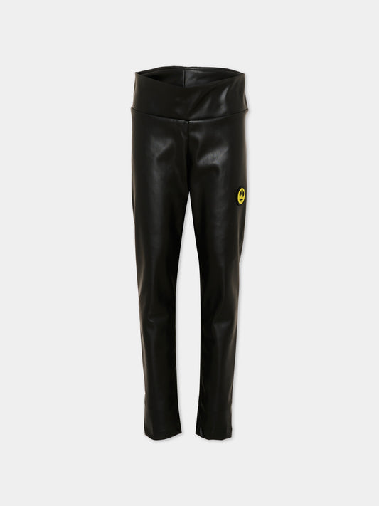 Leggings nero per bambina con smile,Barrow,F6BKJGLG167 110