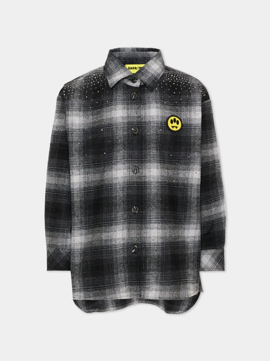 Camicia a manica lunga nera per bambina tartan,Barrow,F6BKJGSI117 110