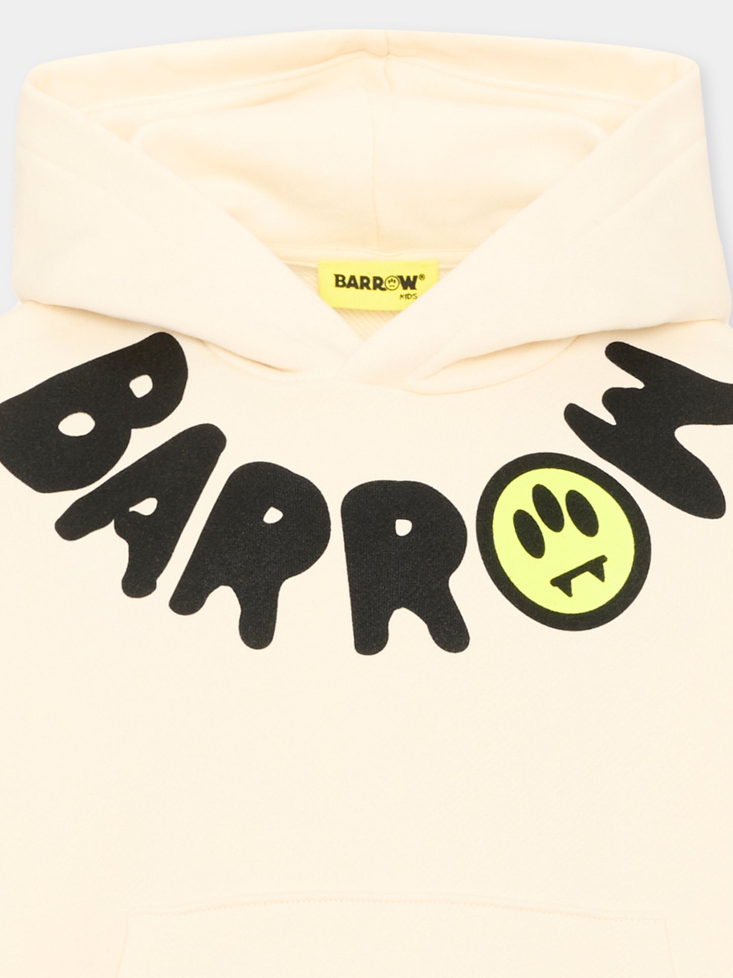 Felpa con cappuccio avorio con logo,Barrow,F6BKJUHS038 013