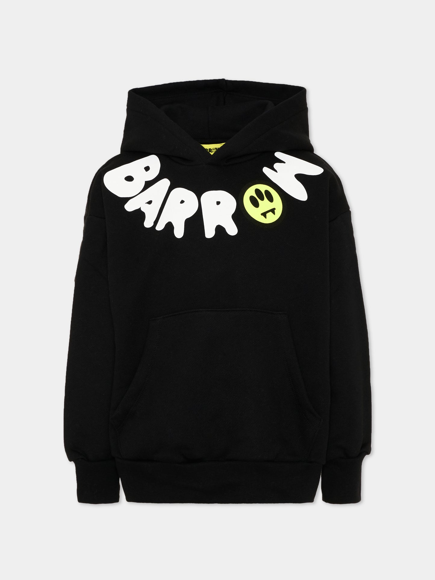 Felpa con cappuccio nera con stampa,Barrow,F6BKJUHS038 110