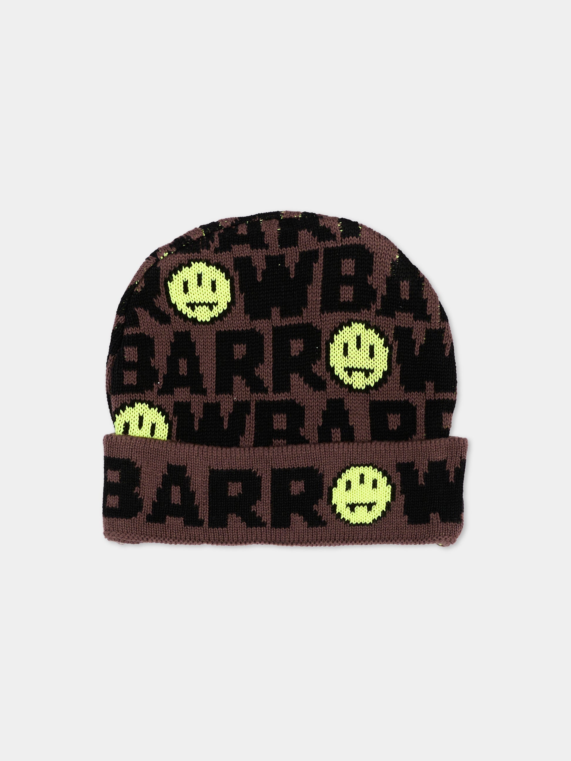 Berretto marrone per bambini con logo,Barrow,F6BKJUHT046 408
