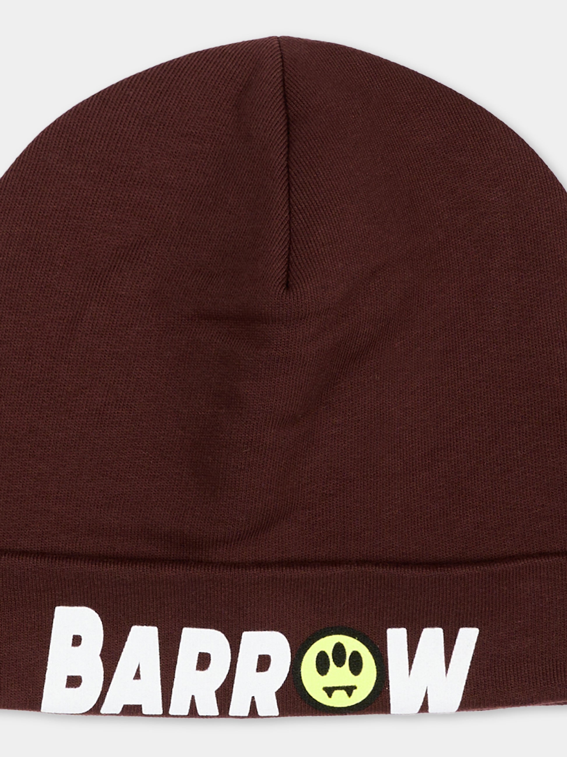 Berretto marrone per bambini con logo,Barrow,F6BKJUHT112 408