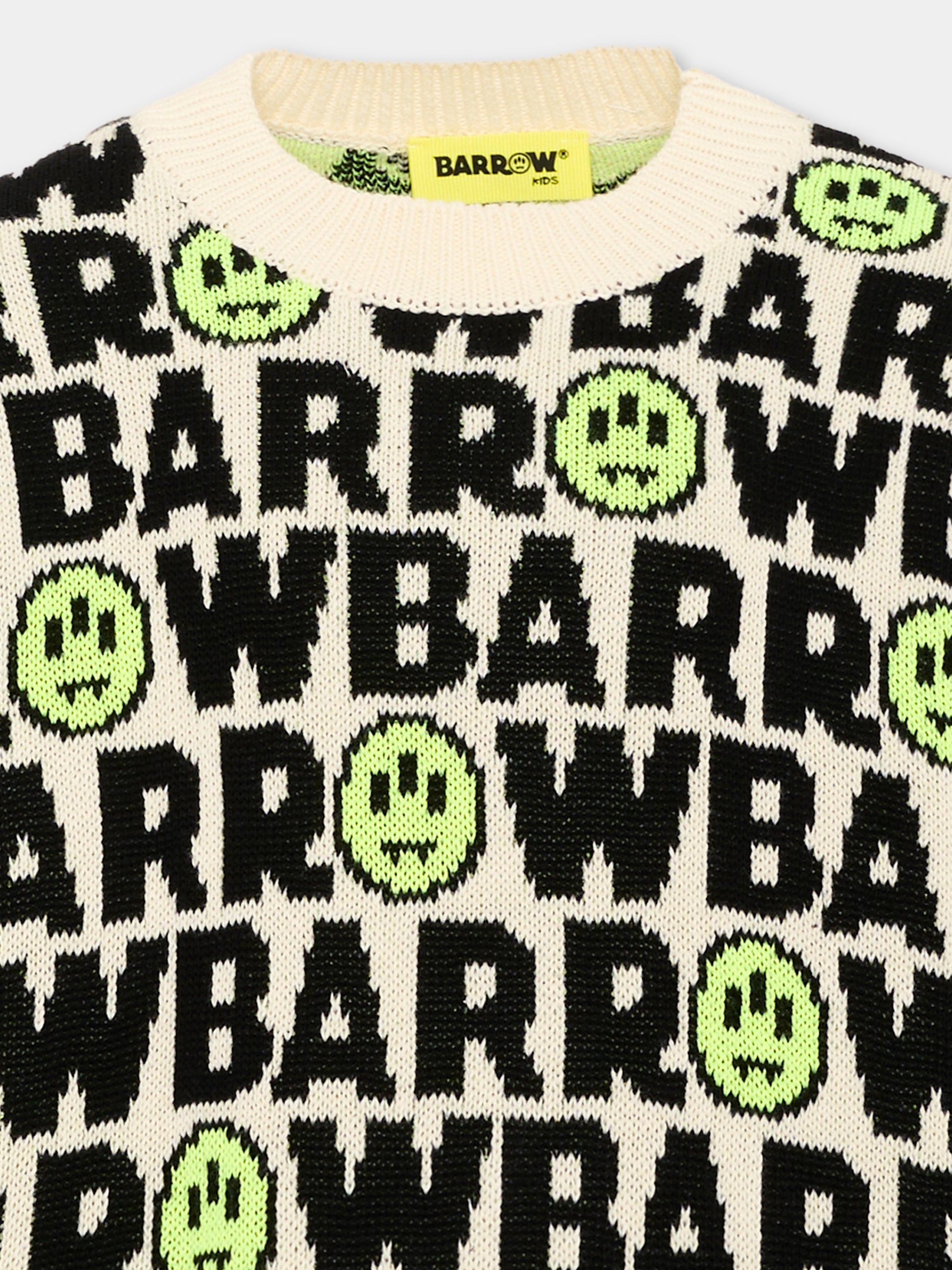 Maglione avorio per bambini con logo,Barrow,F6BKJUJP047 013