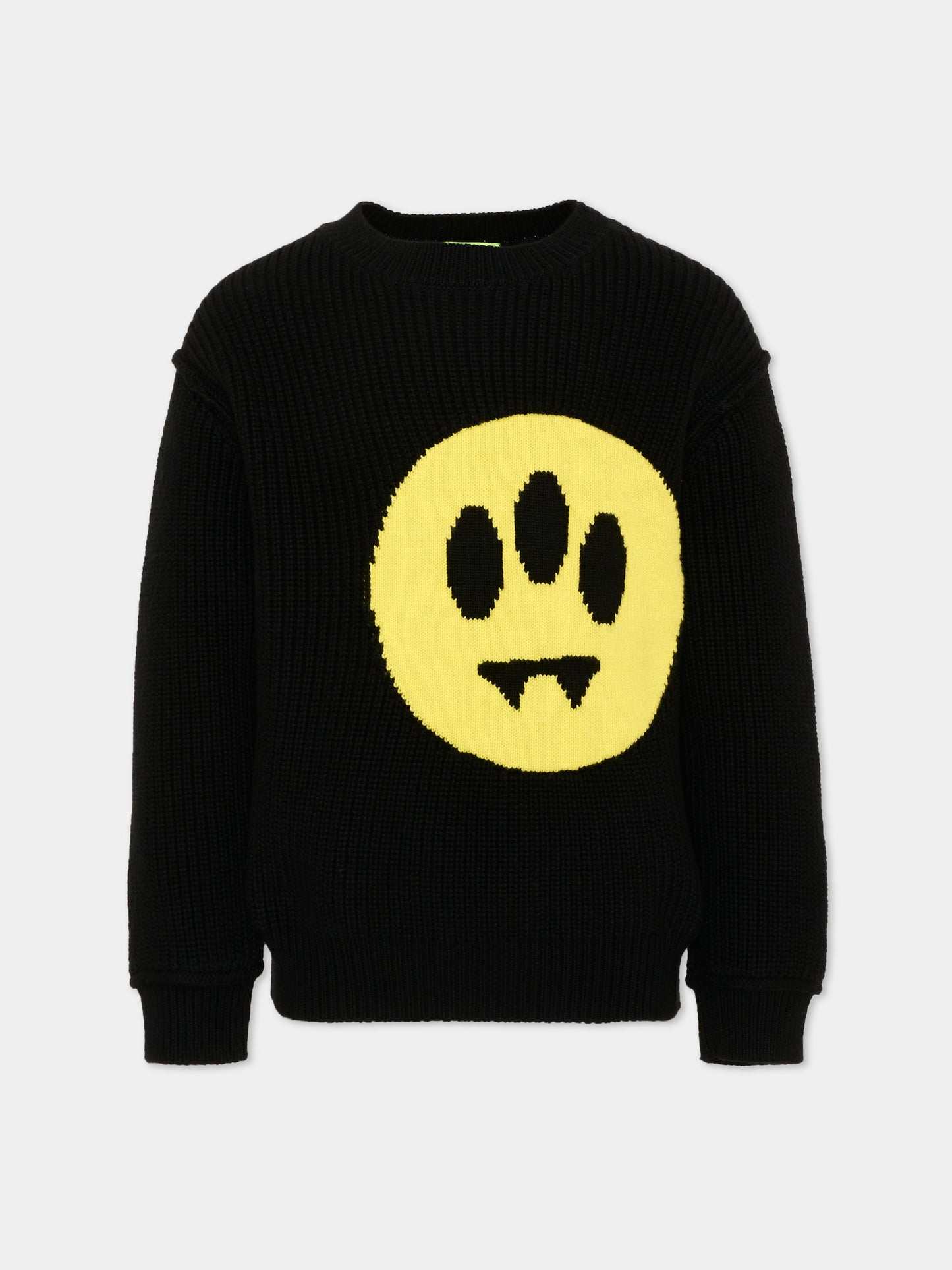 Maglione nero per bambini con smile,Barrow,F6BKJUJP049 110