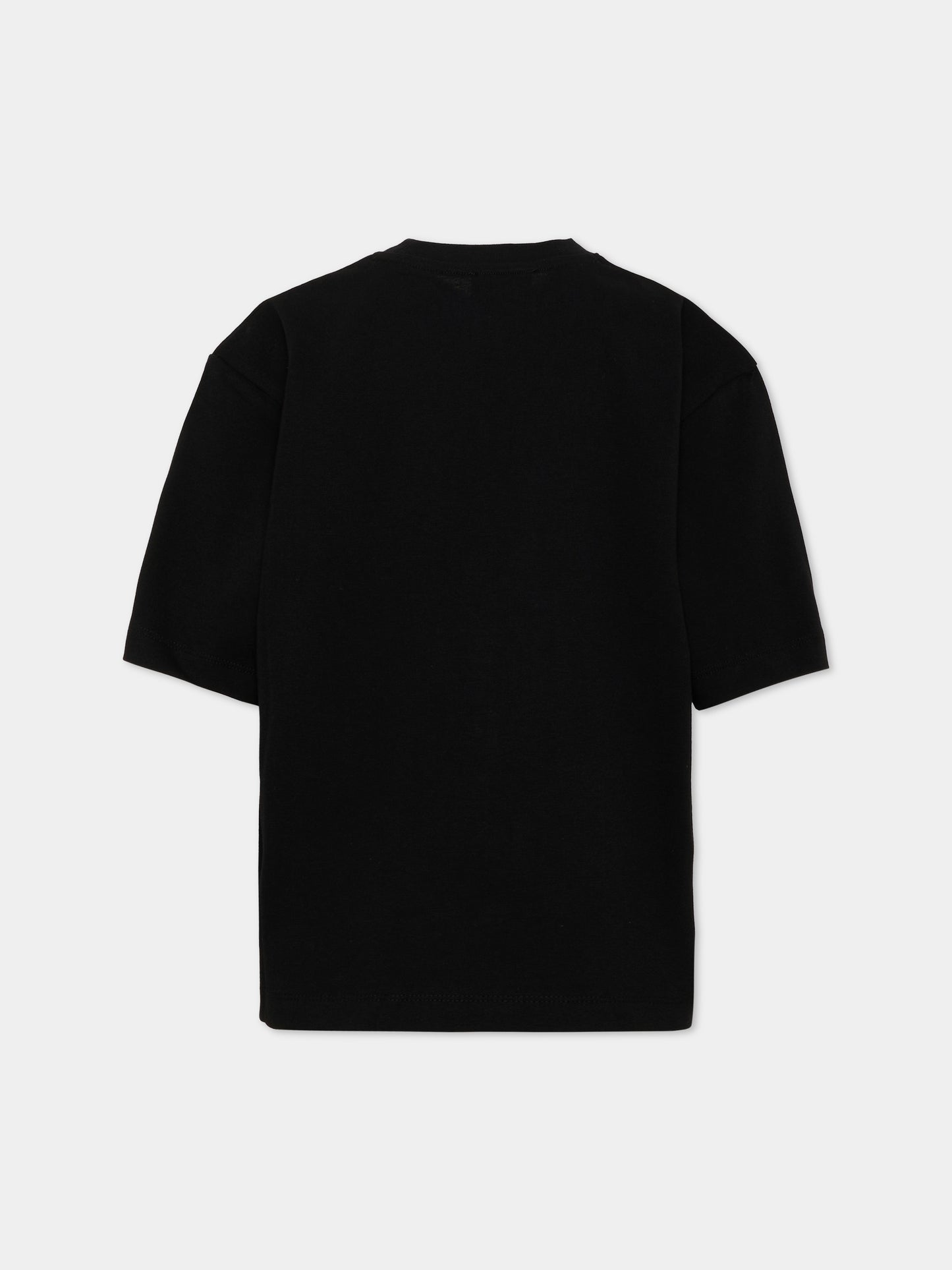 T-Shirt nera per bambini con logo,Barrow,F6BKJUTH007 110