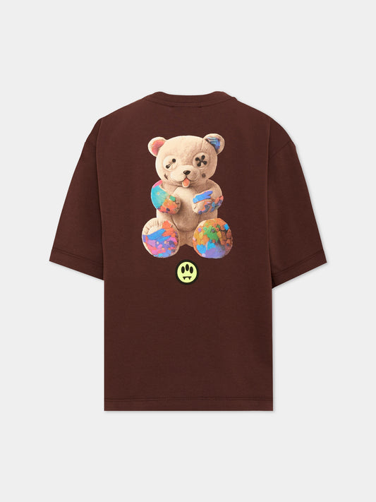 T-Shirt marrone per bambini con orsetto,Barrow,F6BKJUTH095 408