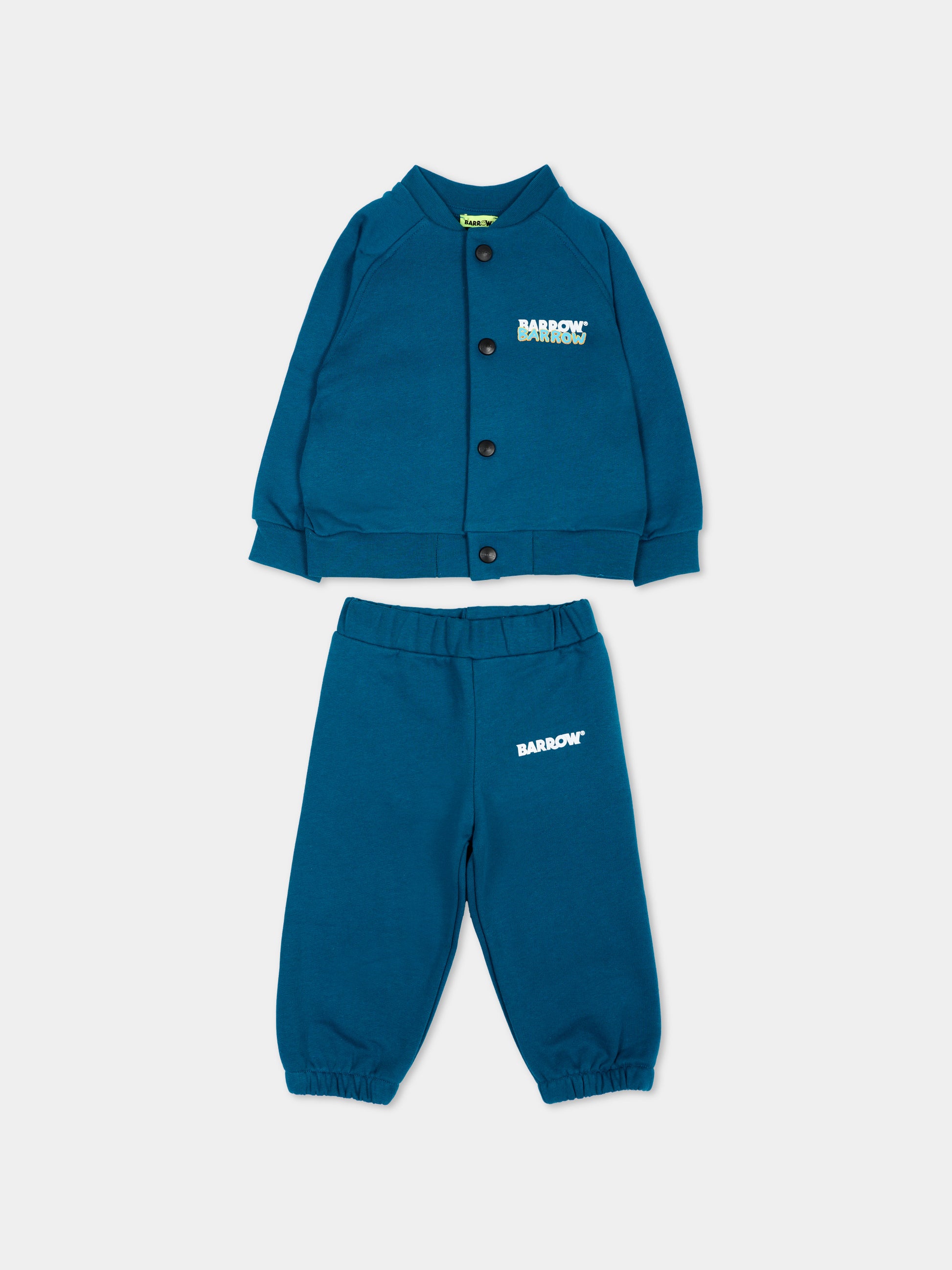 Completo sportivo azzurro per neonato con logo,Barrow,F6BKNBCF187 059