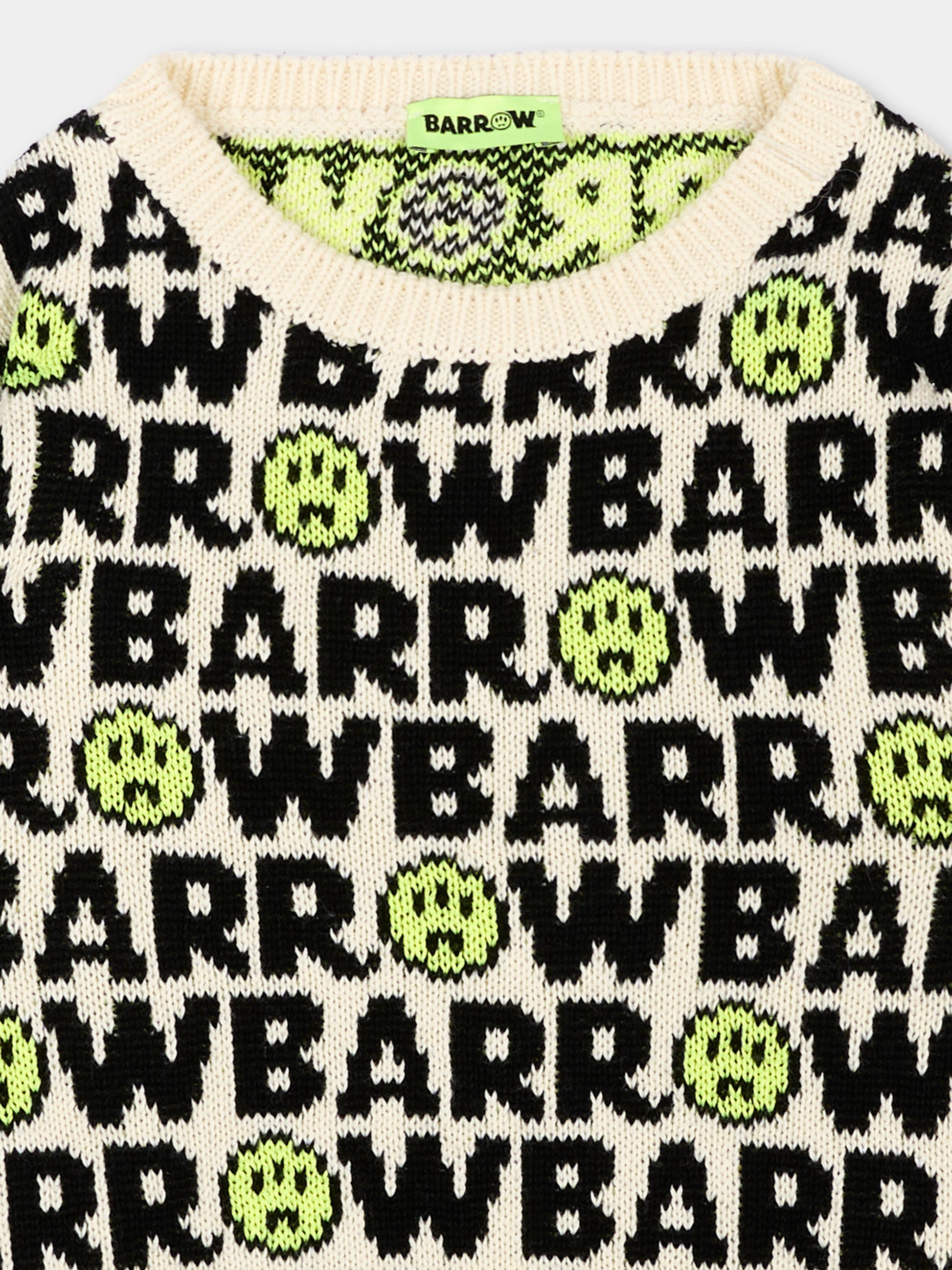 Maglione avorio per neonati con logo,Barrow,F6BKUNJP207 013