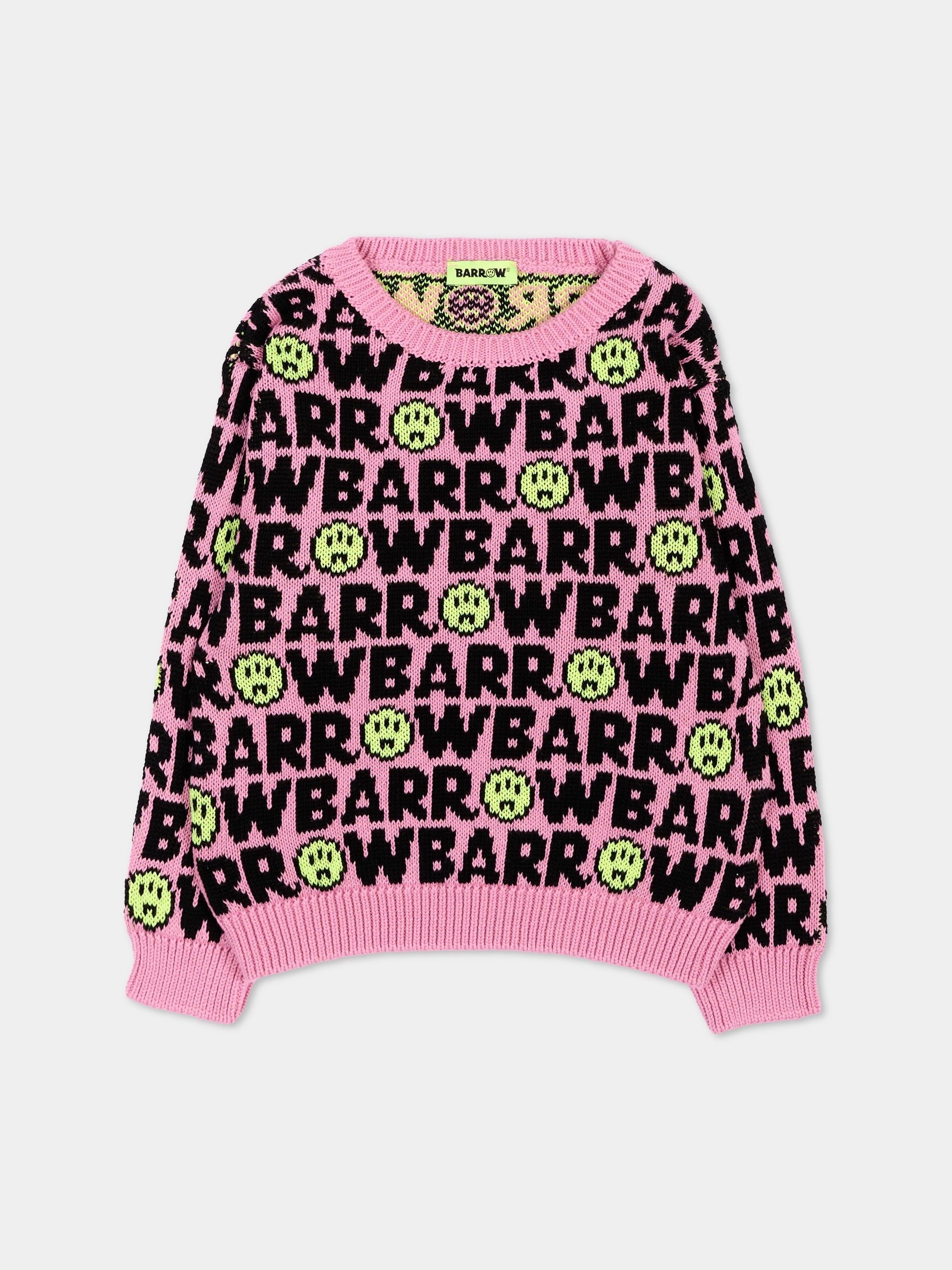 Maglione rosa per neonata con logo,Barrow,F6BKUNJP207 409