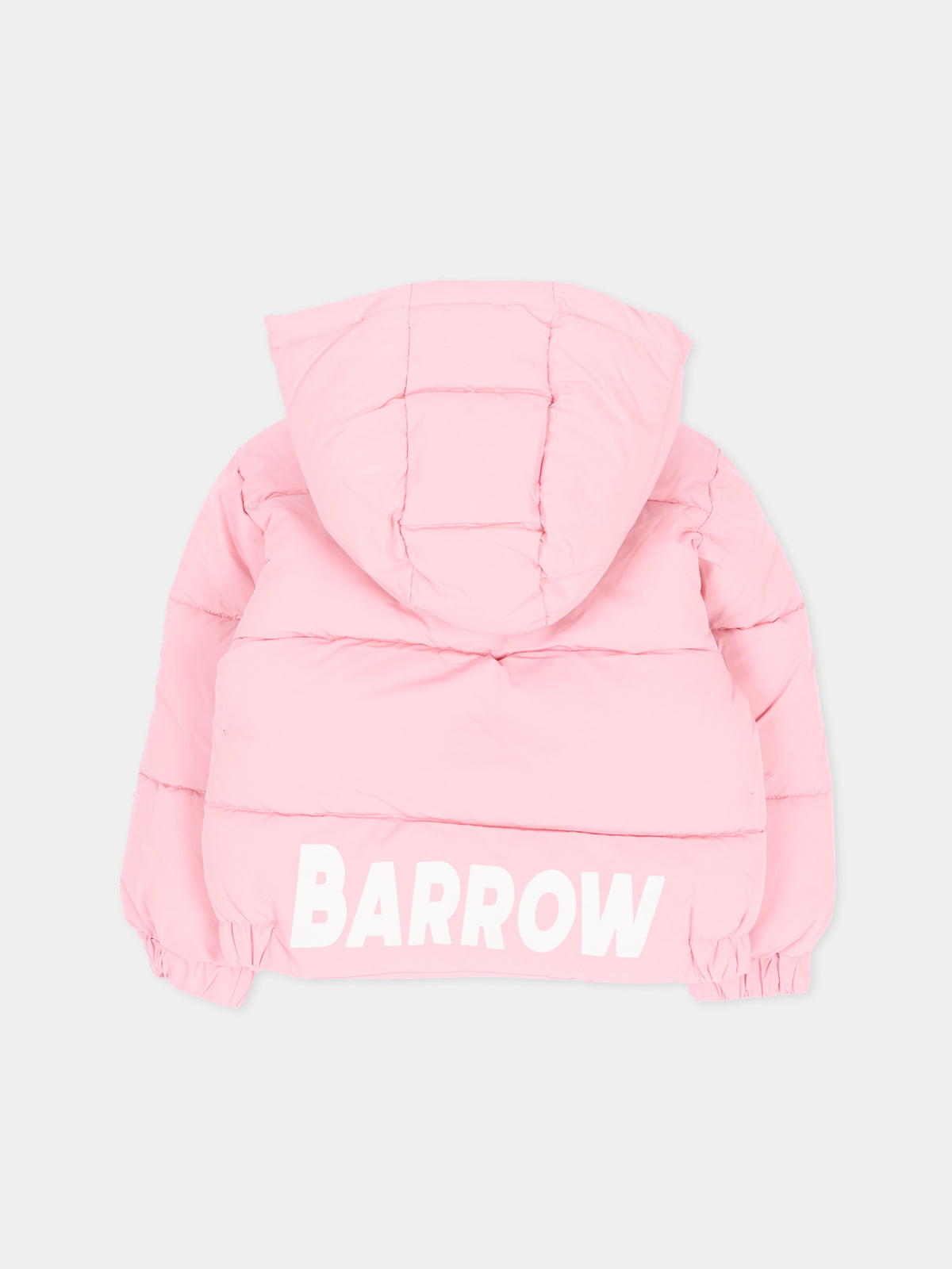 Piumino rosa per neonata con logo,Barrow,F6BKUNPF192 409