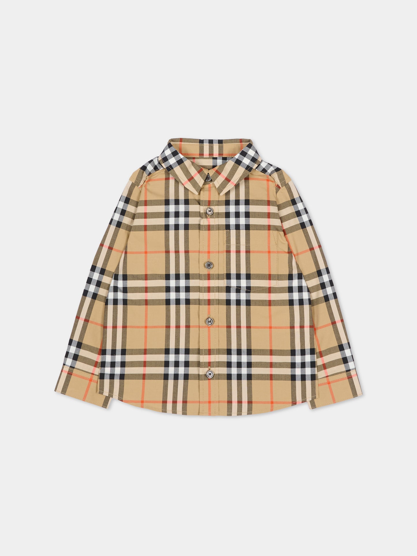 Beige check vintage shirt for Baby Boy