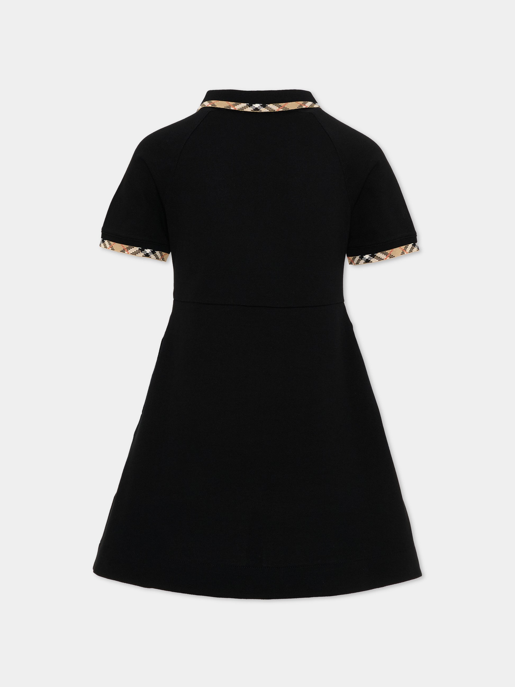 Vestito nero per bambina con cavaliere equestre,Burberry Kids,8126329 A1189
