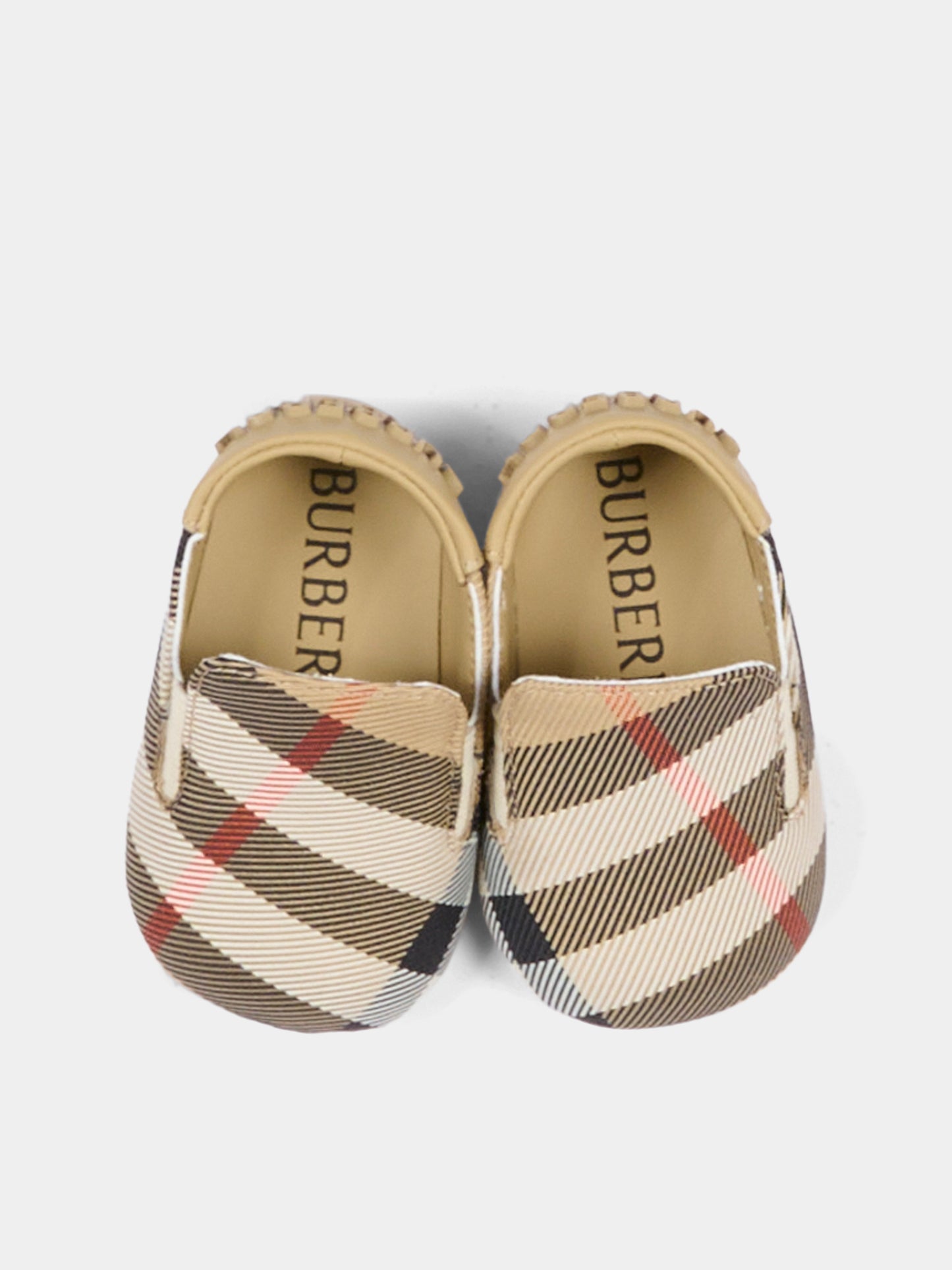 Stringate beige per neonati con check vintage,Burberry Kids,8123757 B9368