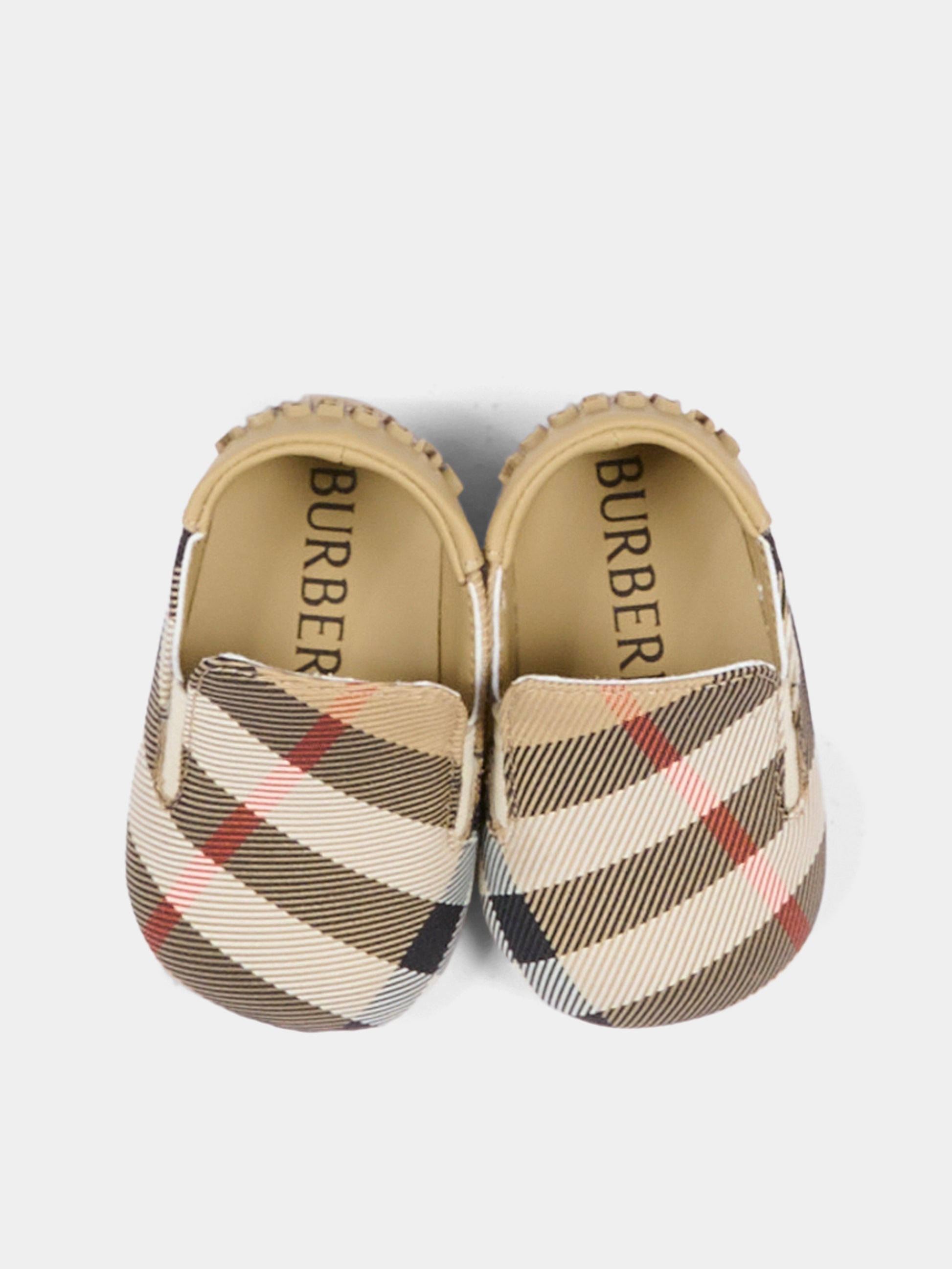 Stringate beige per neonati con check vintage,Burberry Kids,8123757 B9368