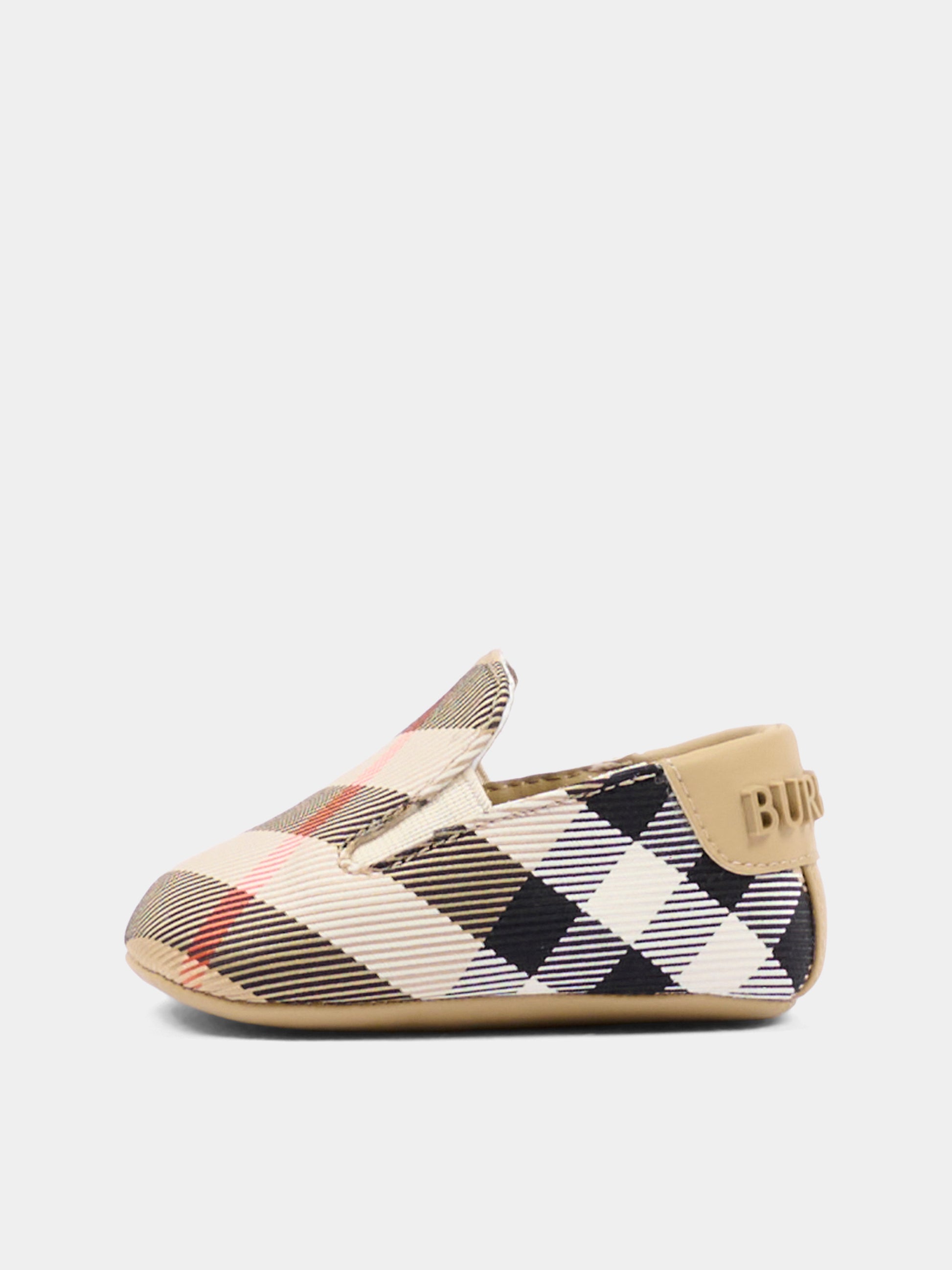 Stringate beige per neonati con check vintage,Burberry Kids,8123757 B9368