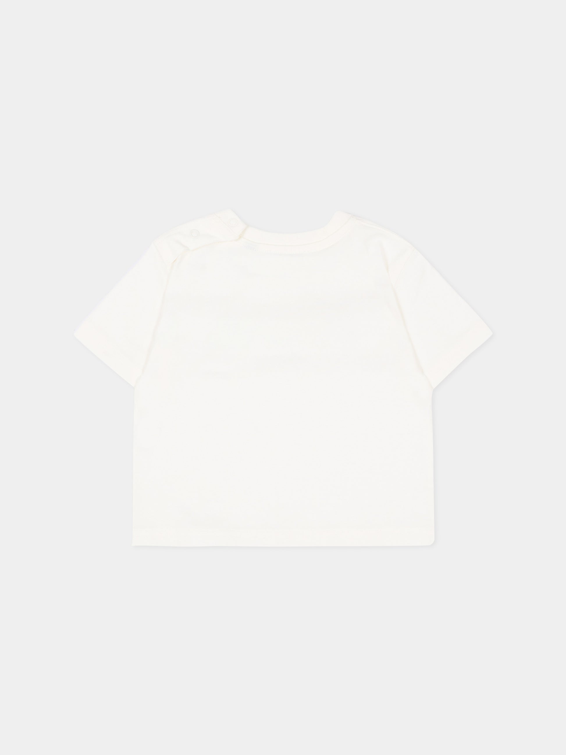T-shirt avorio per neonati con logo,Burberry Kids,8128300 A2014