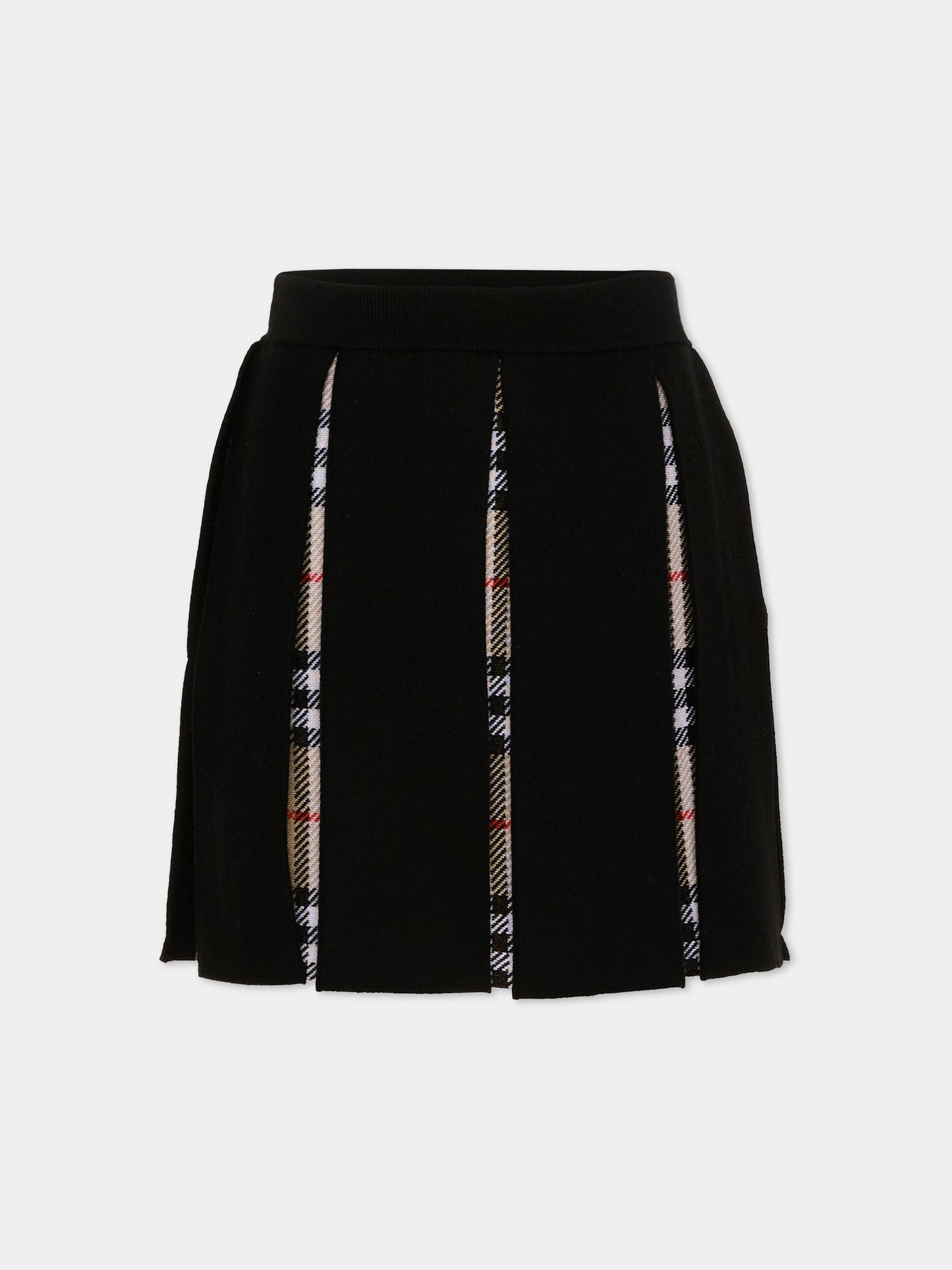 Gonna nera per bambina con check vintage,Burberry Kids,8130515 A1189