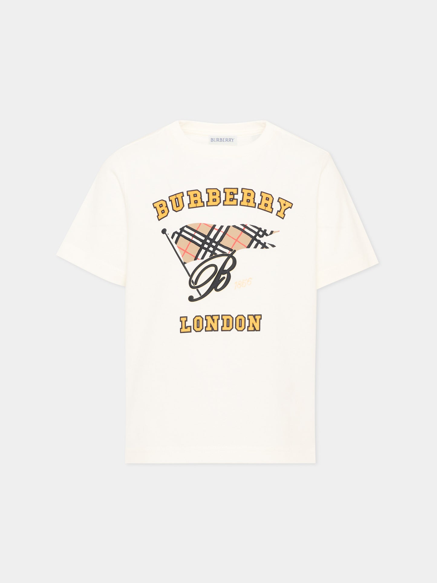 T-Shirt avorio per bambino con logo,Burberry Kids,8126308 A2014
