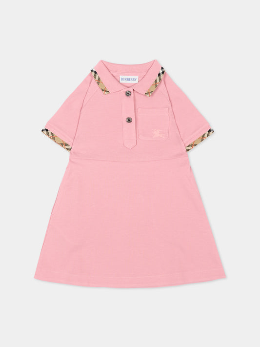 Vestito rosa per neonata con cavaliere equestre,Burberry Kids,8130262 C4159